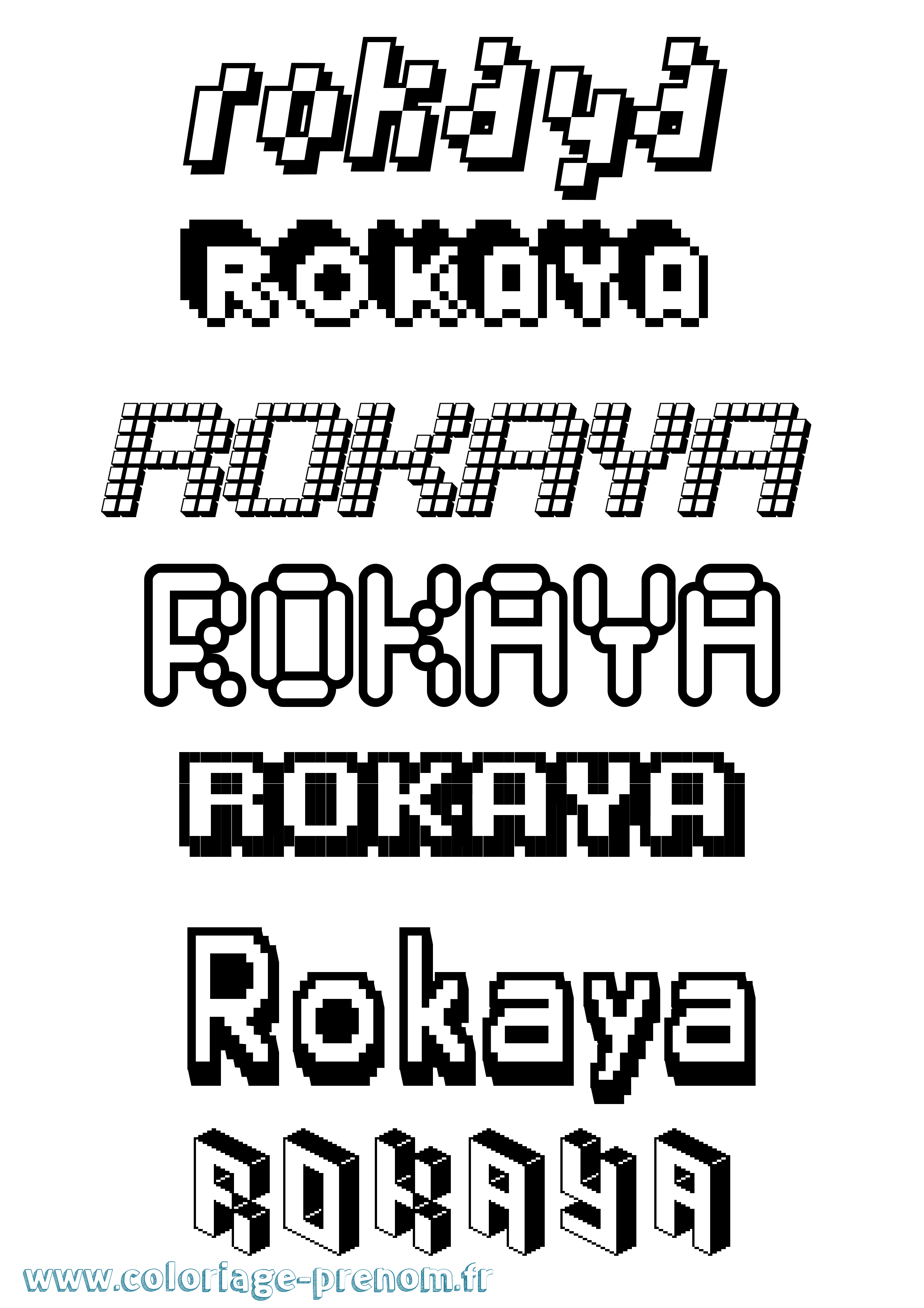 Coloriage Rokaya Pixel Coloriage prénom Rokaya Pixel