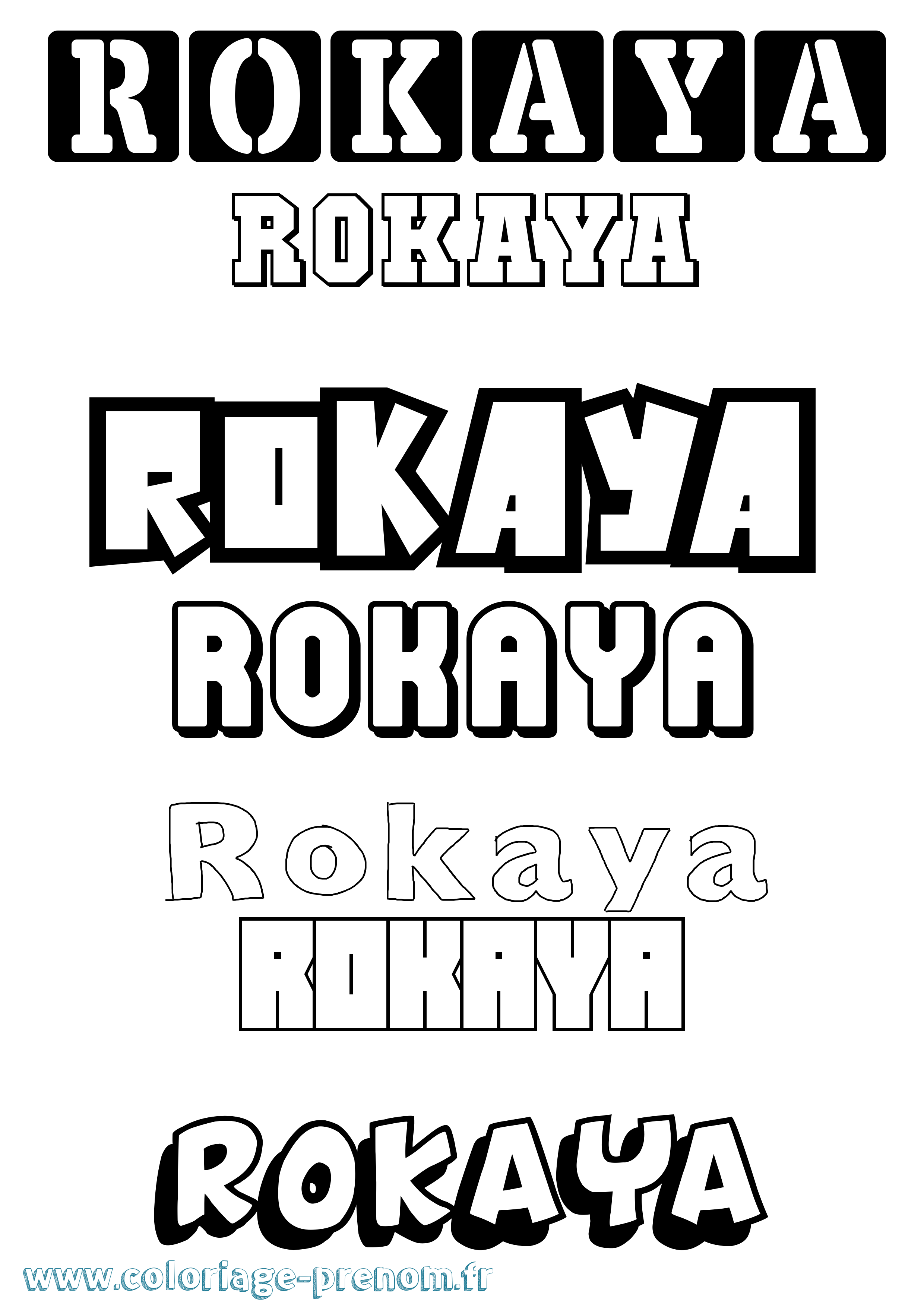 Coloriage Rokaya Simple Coloriage prénom Rokaya Simple