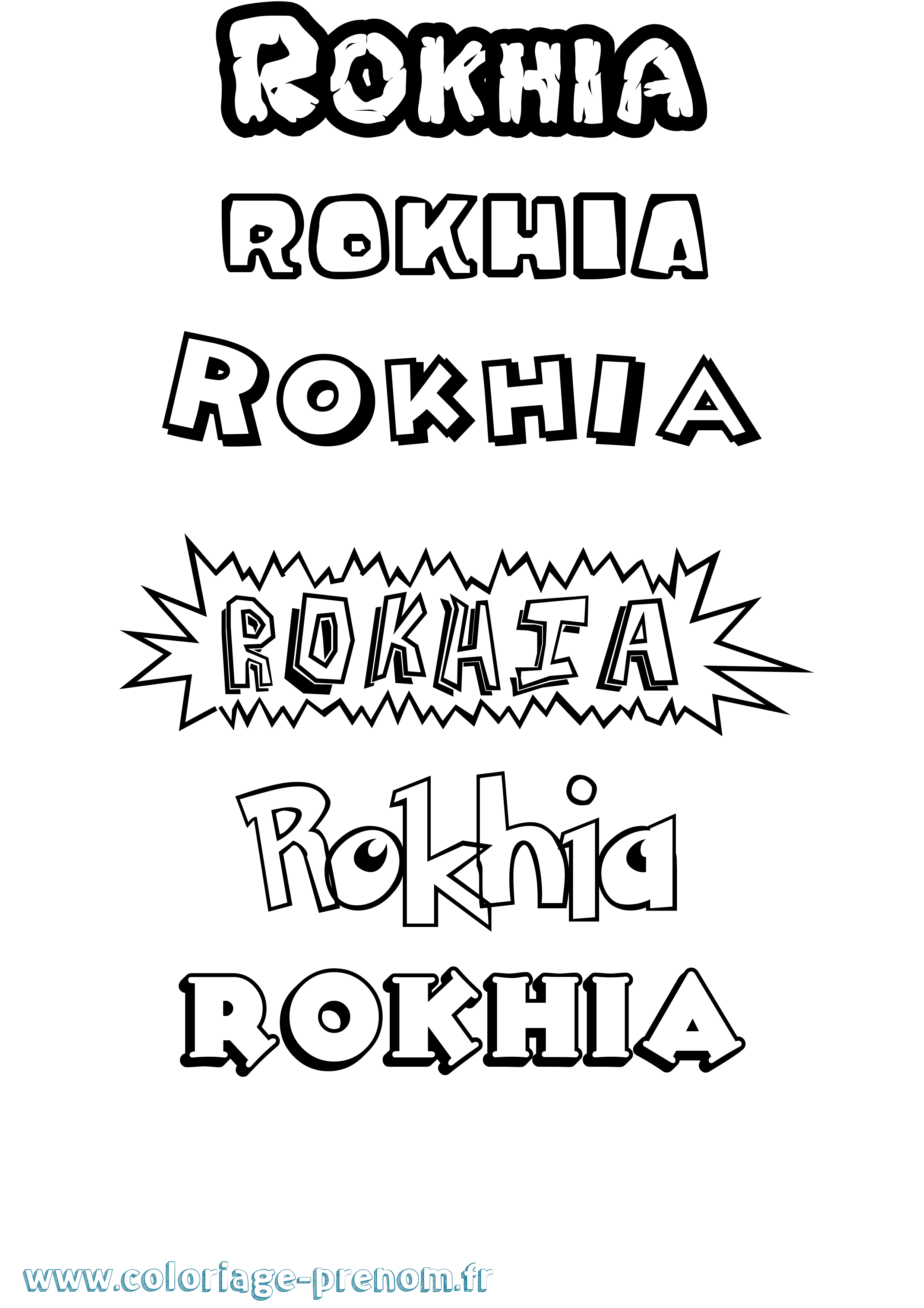 Coloriage Rokhia Dessin Animé Coloriage prénom Rokhia Dessin Animé