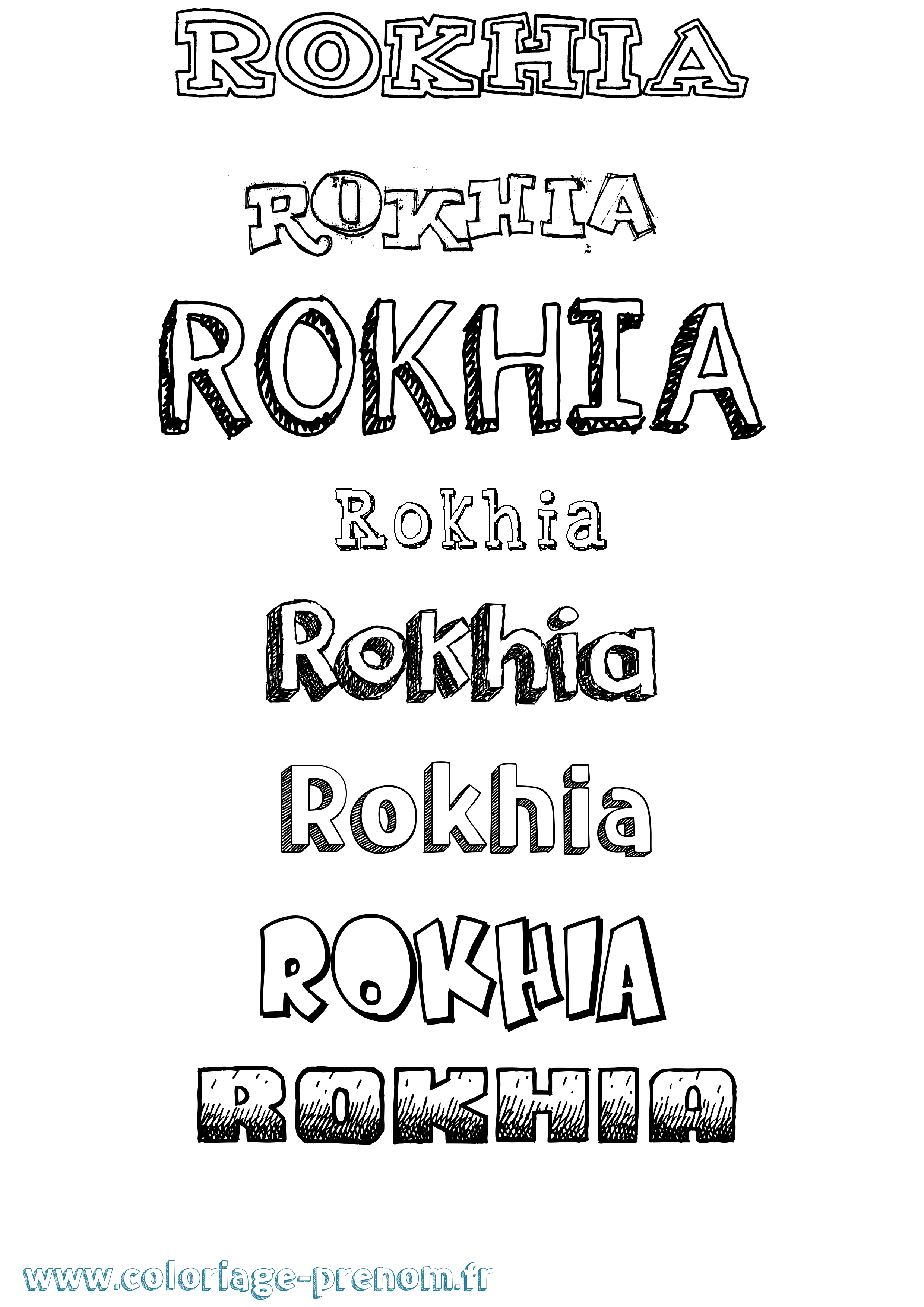 Coloriage Rokhia Dessiné Coloriage prénom Rokhia Dessiné