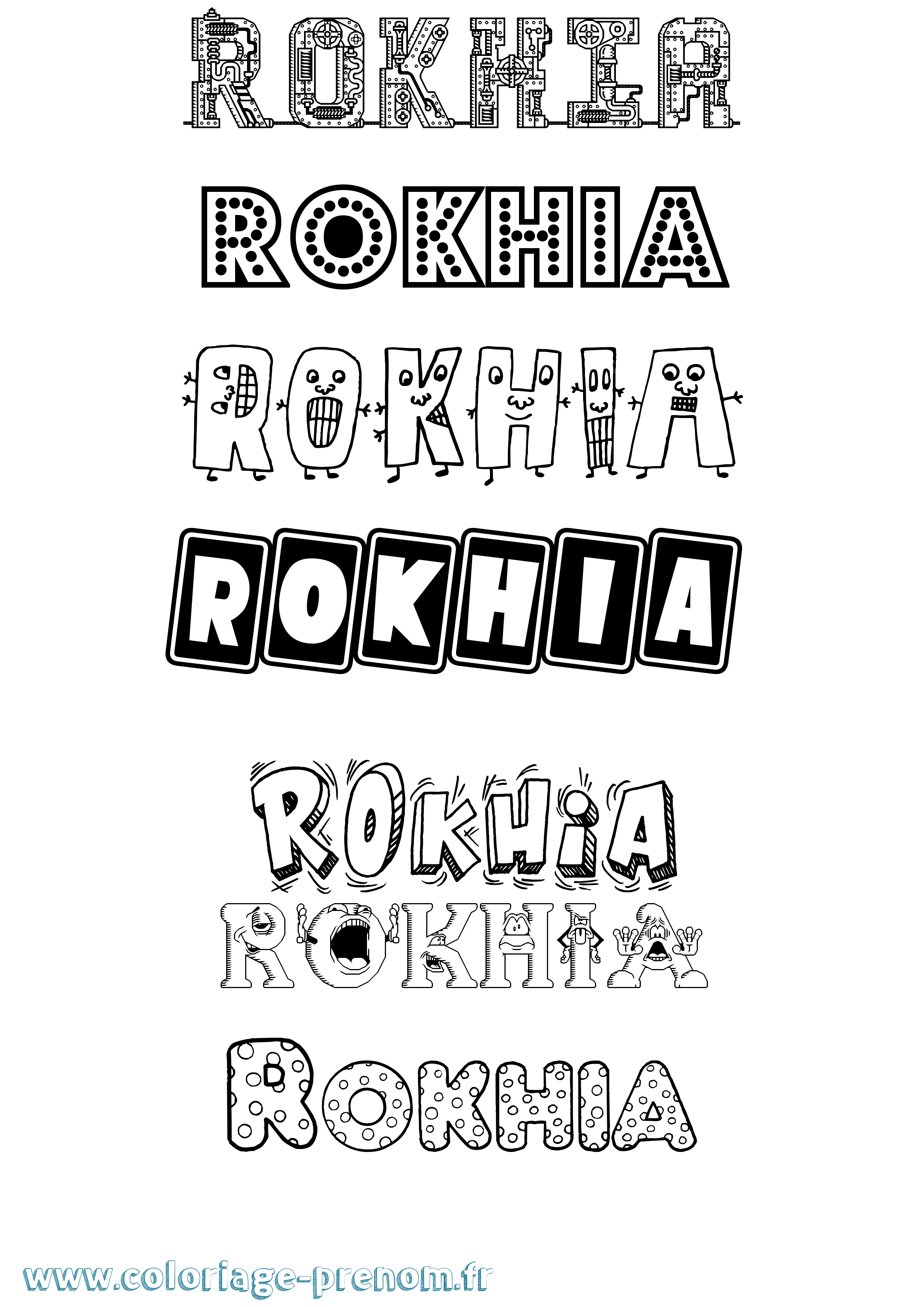 Coloriage Rokhia Fun Coloriage prénom Rokhia Fun