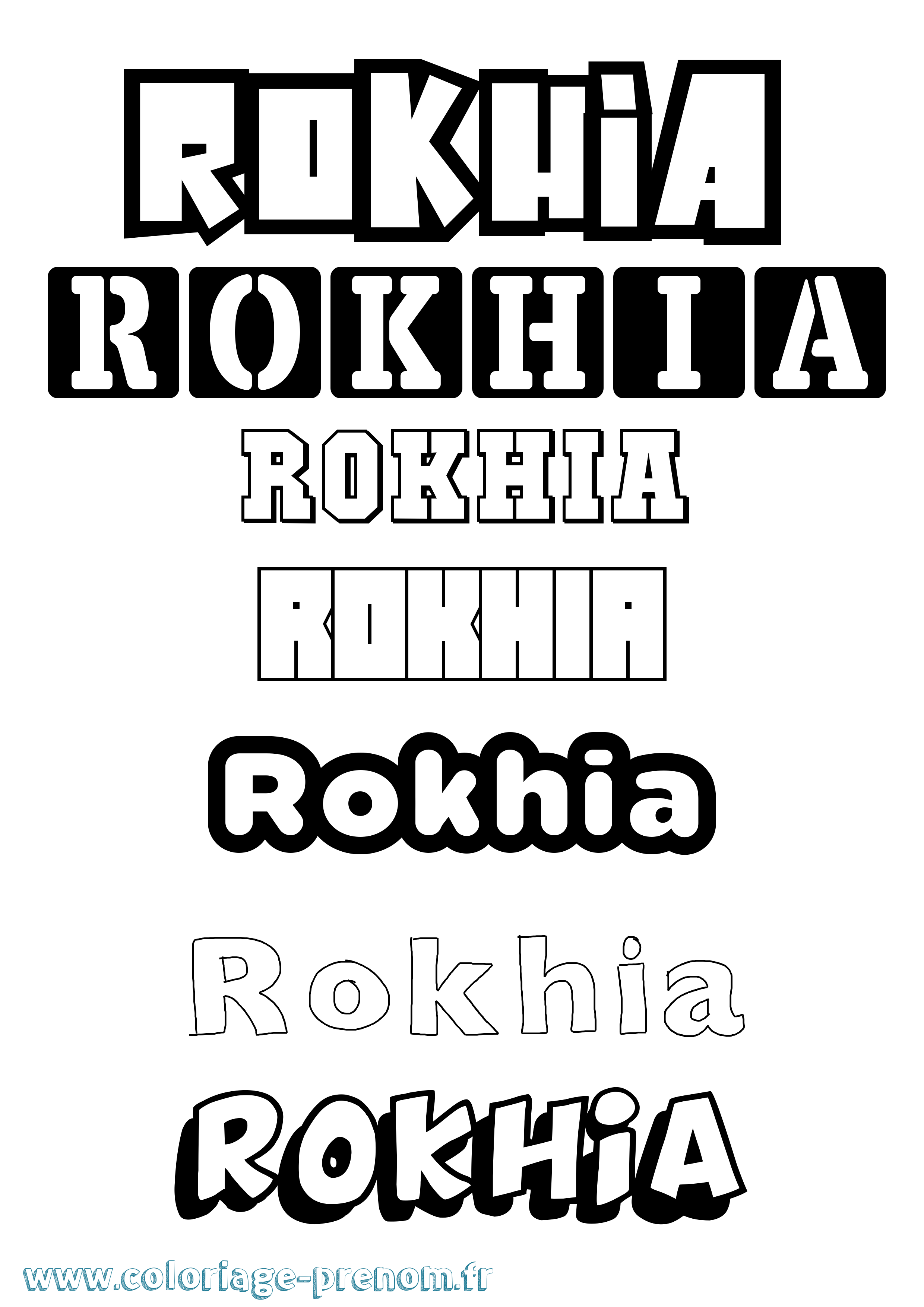 Coloriage Rokhia Simple Coloriage prénom Rokhia Simple