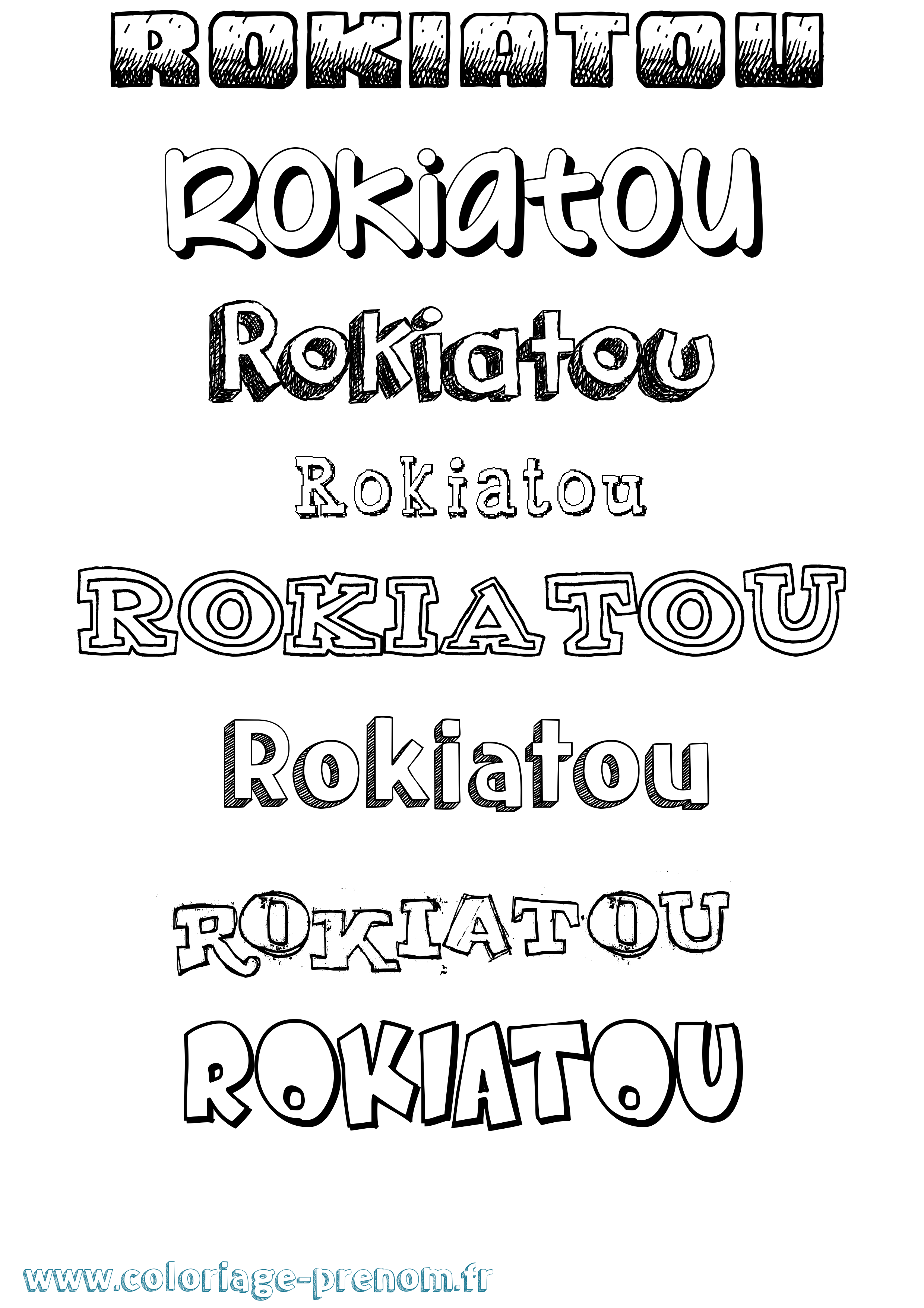 Coloriage Rokiatou Dessiné Coloriage prénom Rokiatou Dessiné