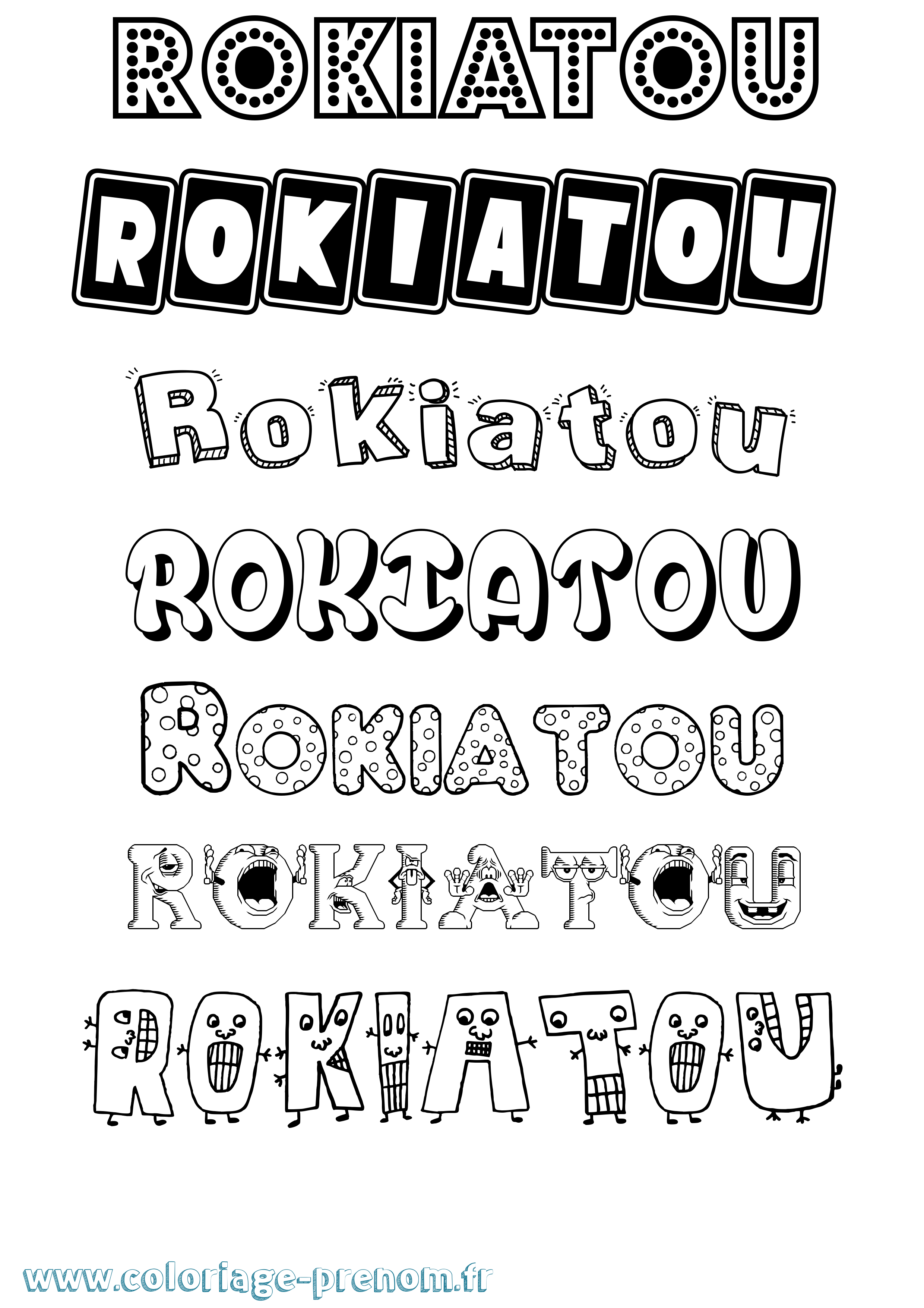 Coloriage Rokiatou Fun Coloriage prénom Rokiatou Fun