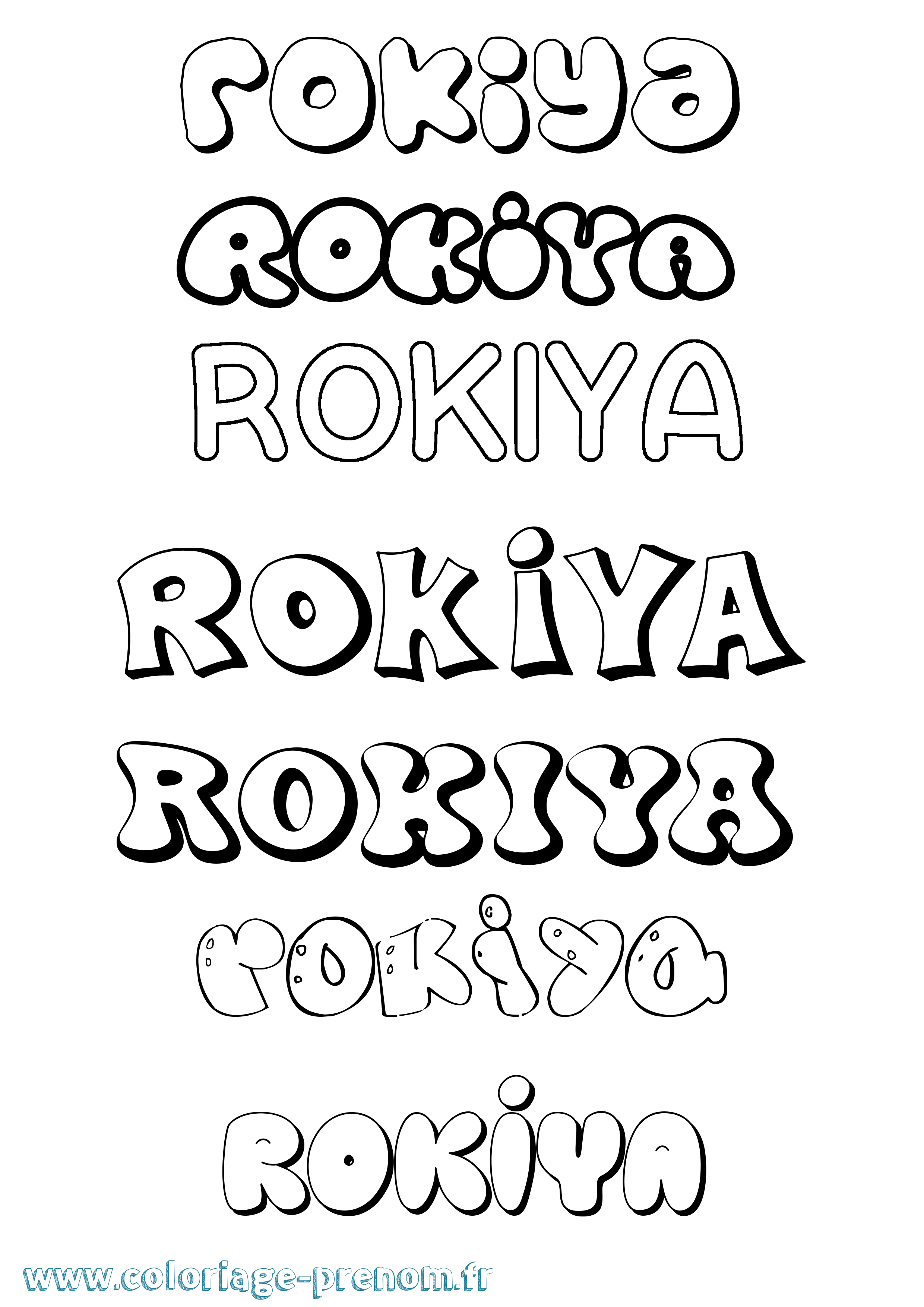 Coloriage Rokiya Bubble Coloriage prénom Rokiya Bubble