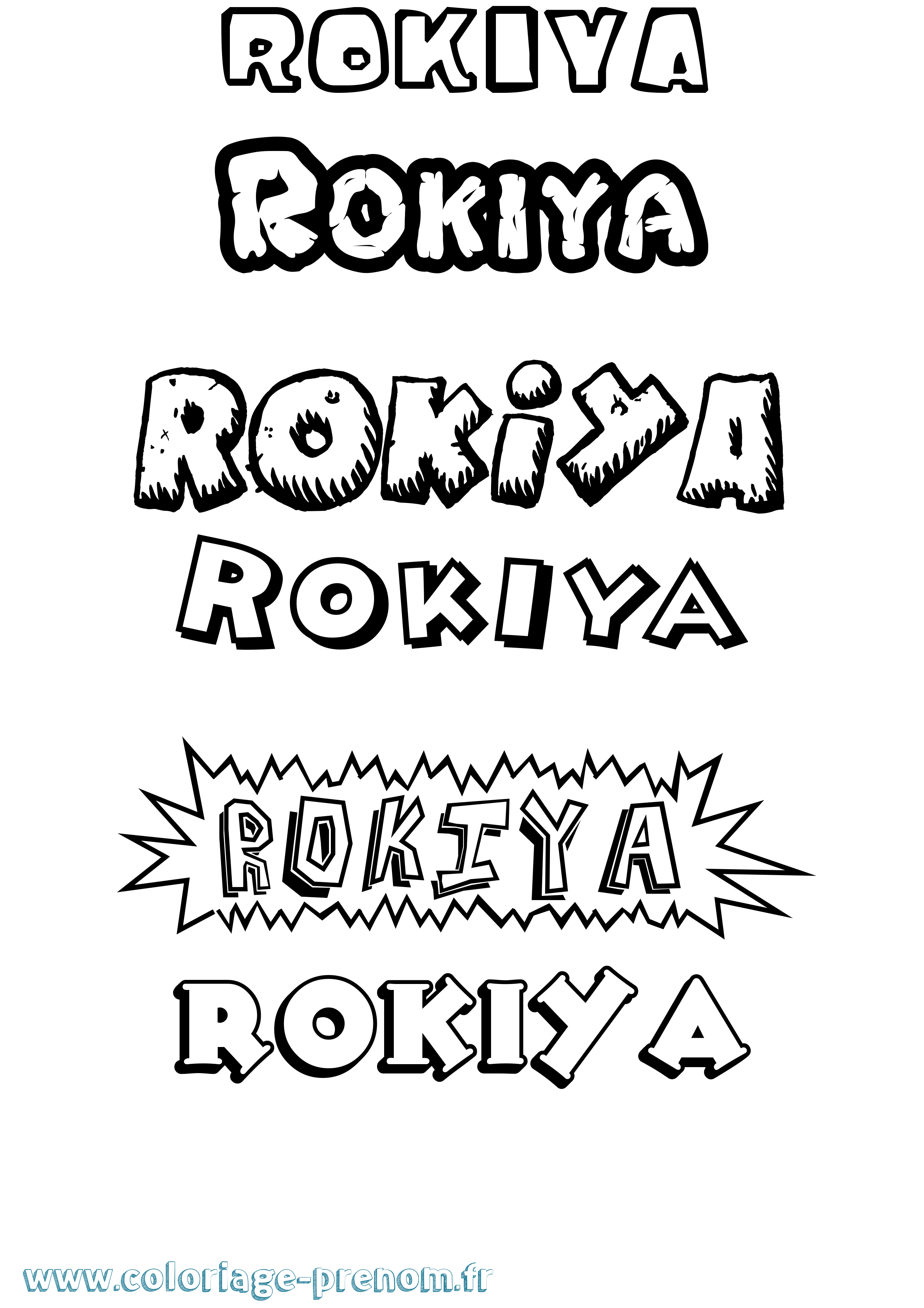 Coloriage Rokiya Dessin Animé Coloriage prénom Rokiya Dessin Animé