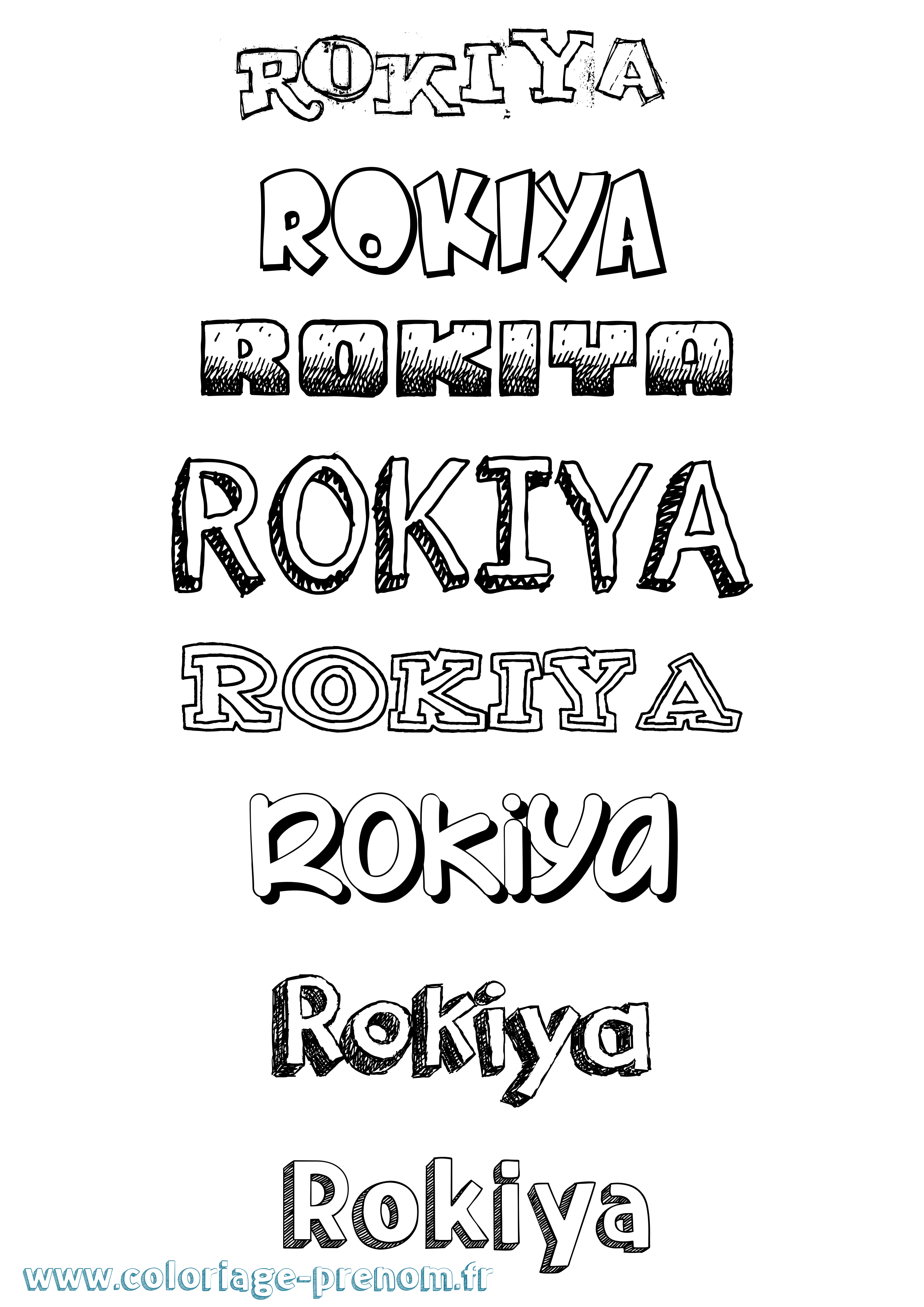 Coloriage Rokiya Dessiné Coloriage prénom Rokiya Dessiné