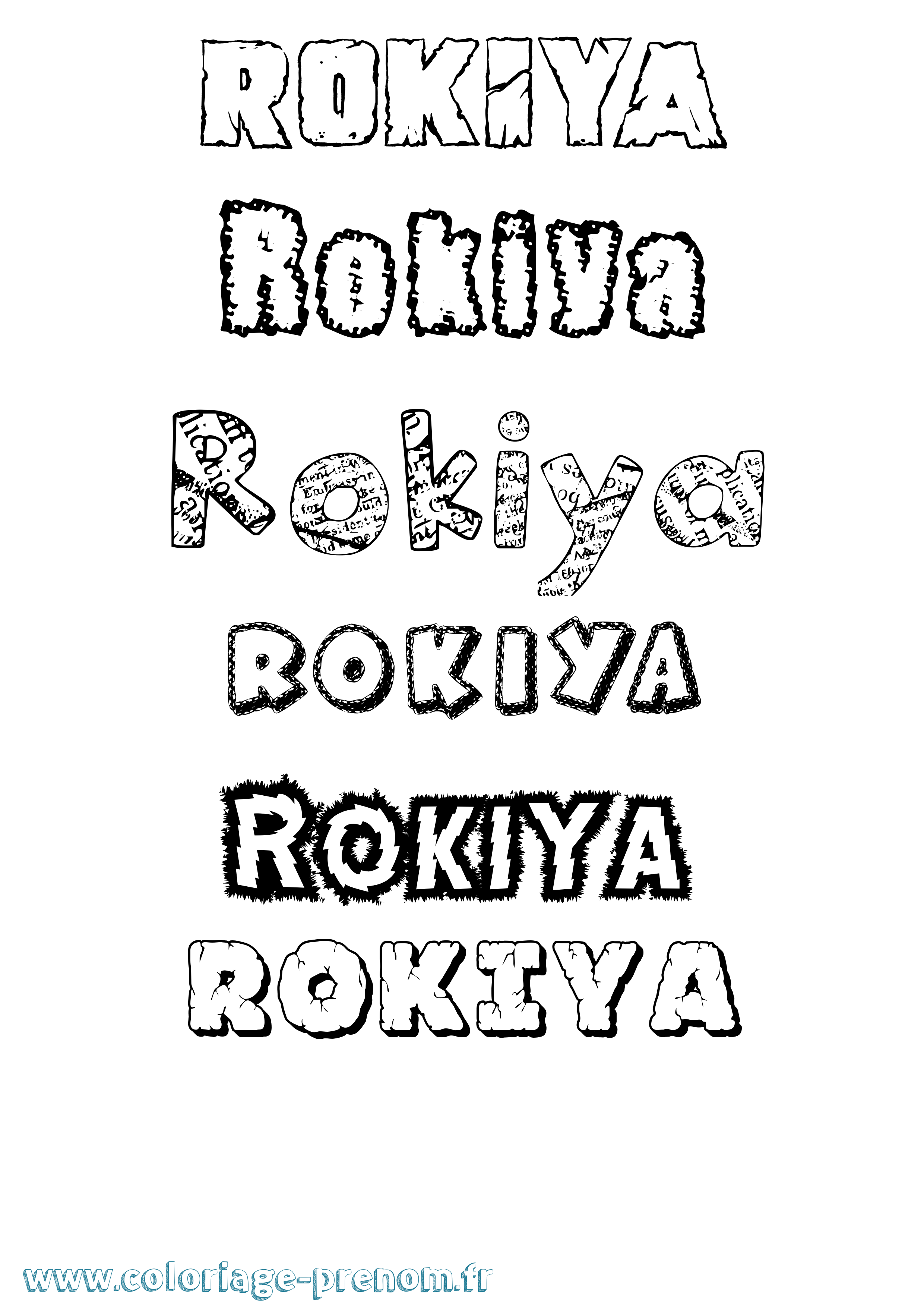 Coloriage Rokiya Destructuré Coloriage prénom Rokiya Destructuré