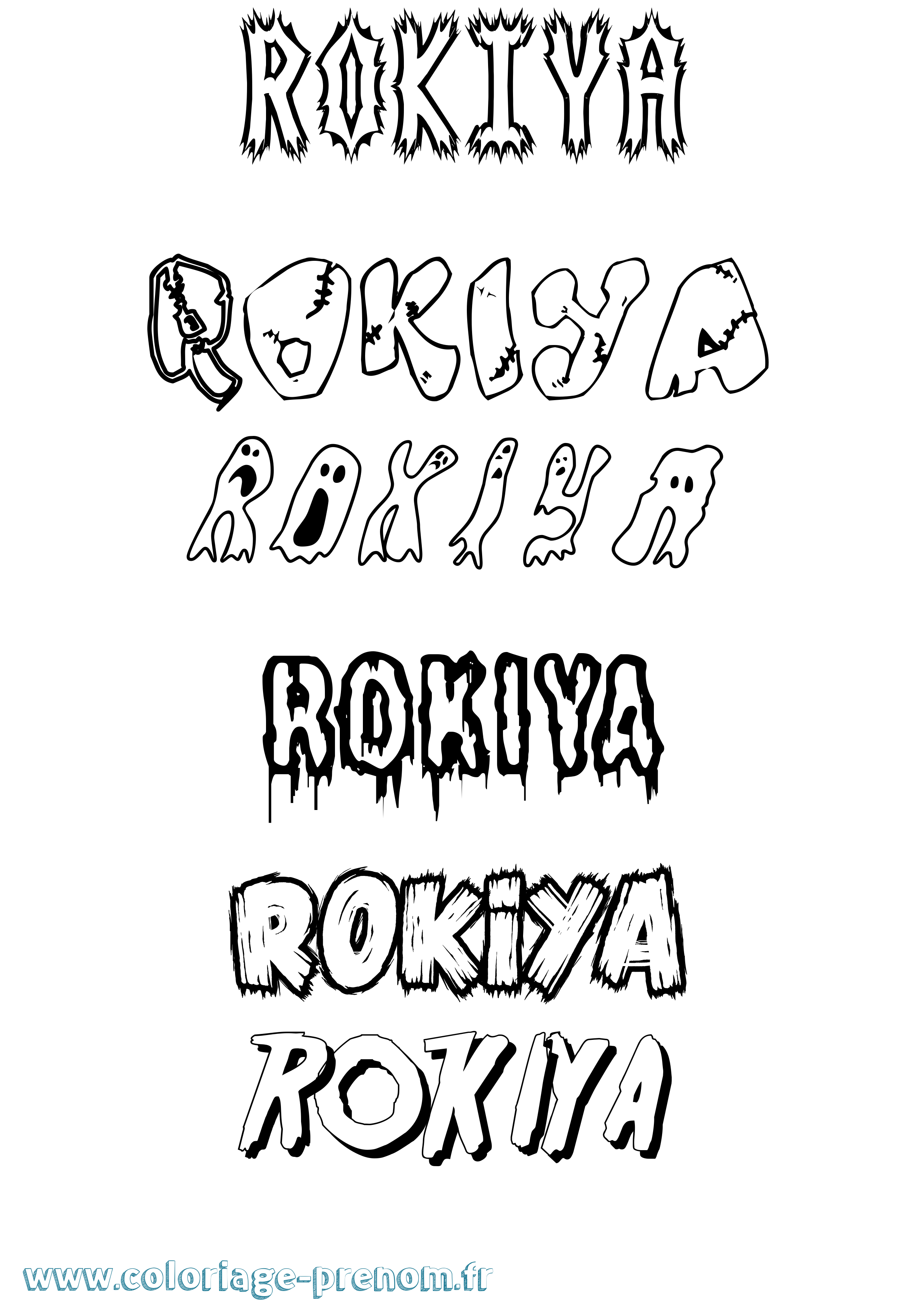 Coloriage Rokiya Frisson Coloriage prénom Rokiya Frisson