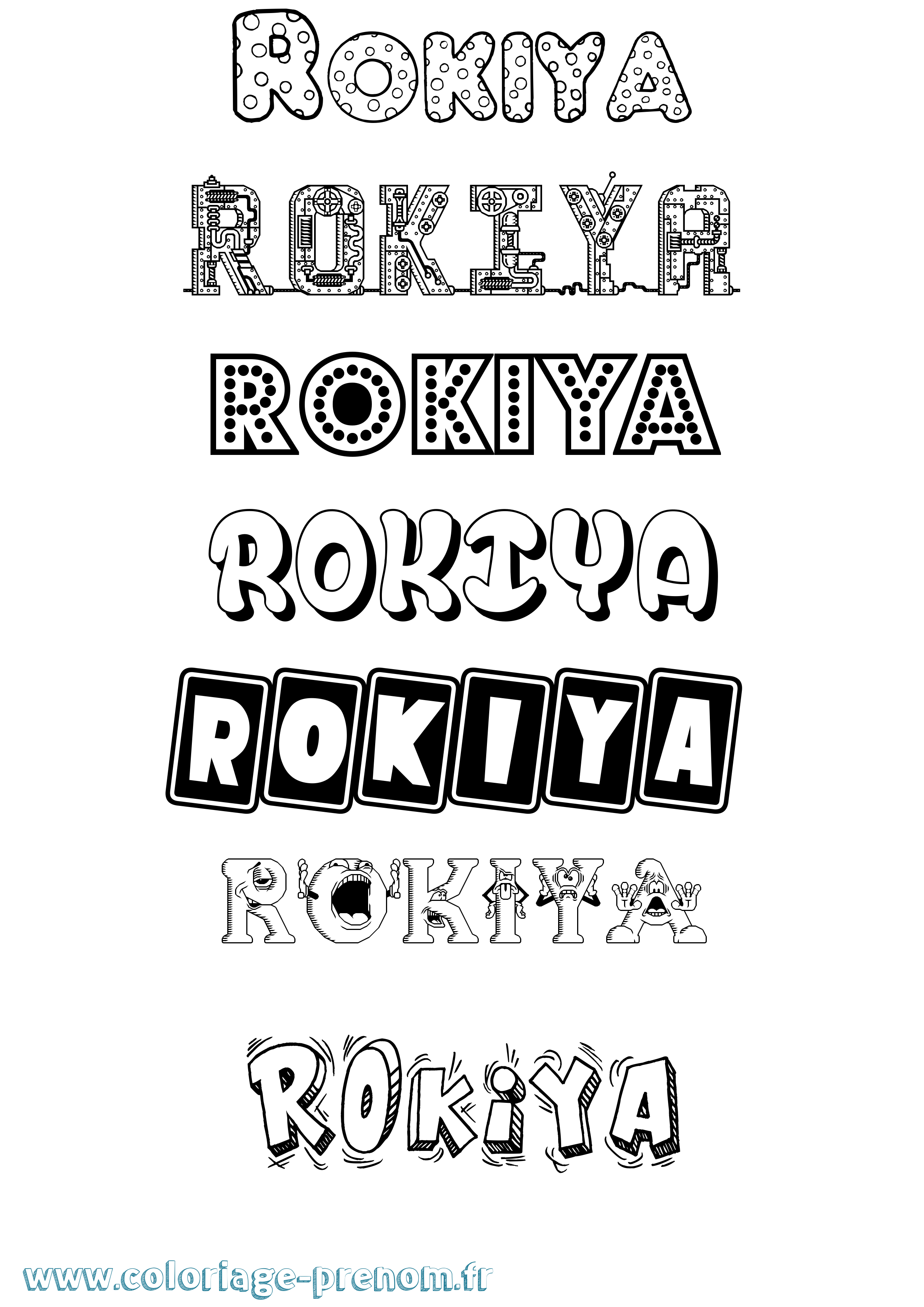 Coloriage Rokiya Fun Coloriage prénom Rokiya Fun