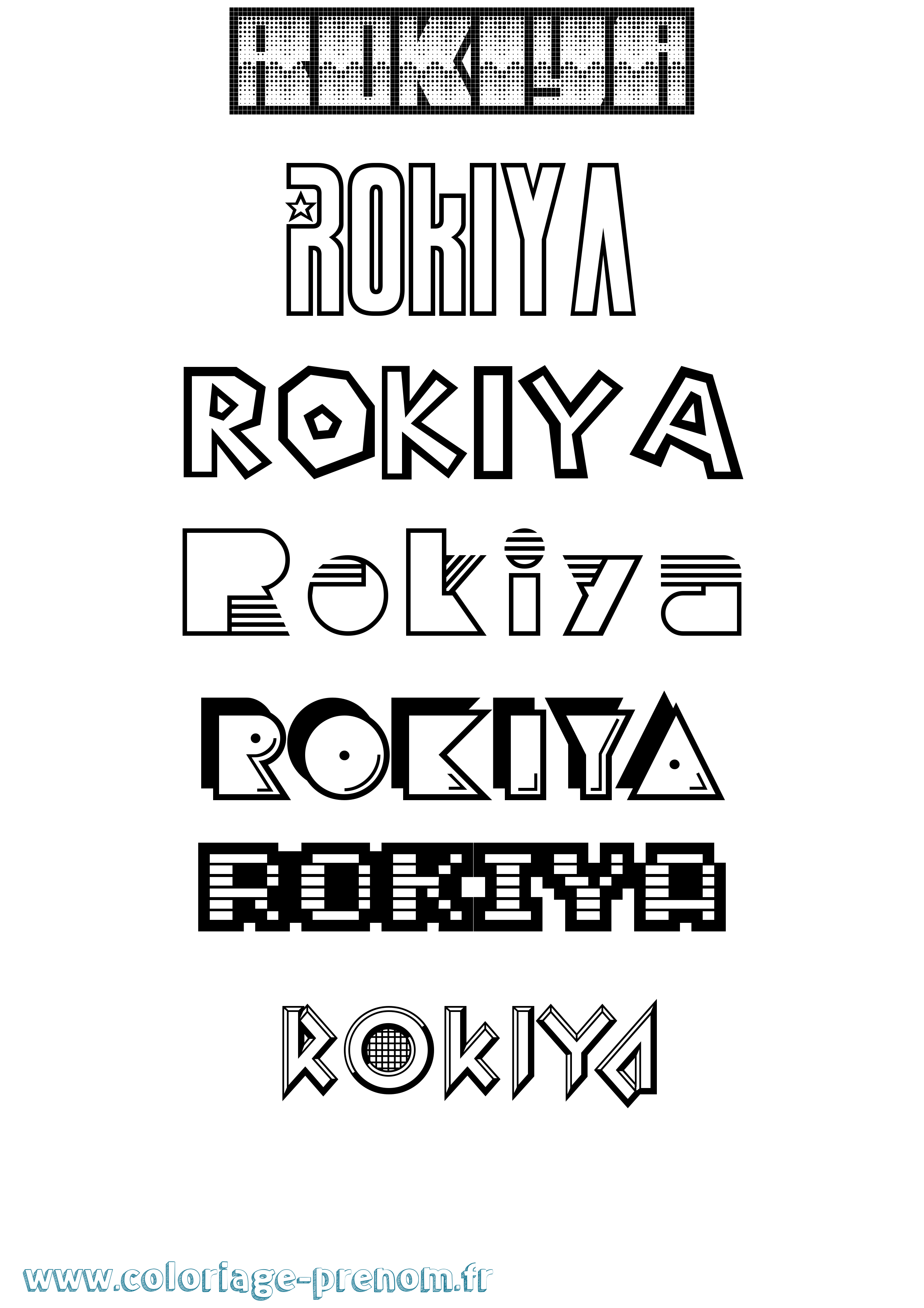 Coloriage Rokiya Jeux Vidéos Coloriage prénom Rokiya Jeux Vidéos