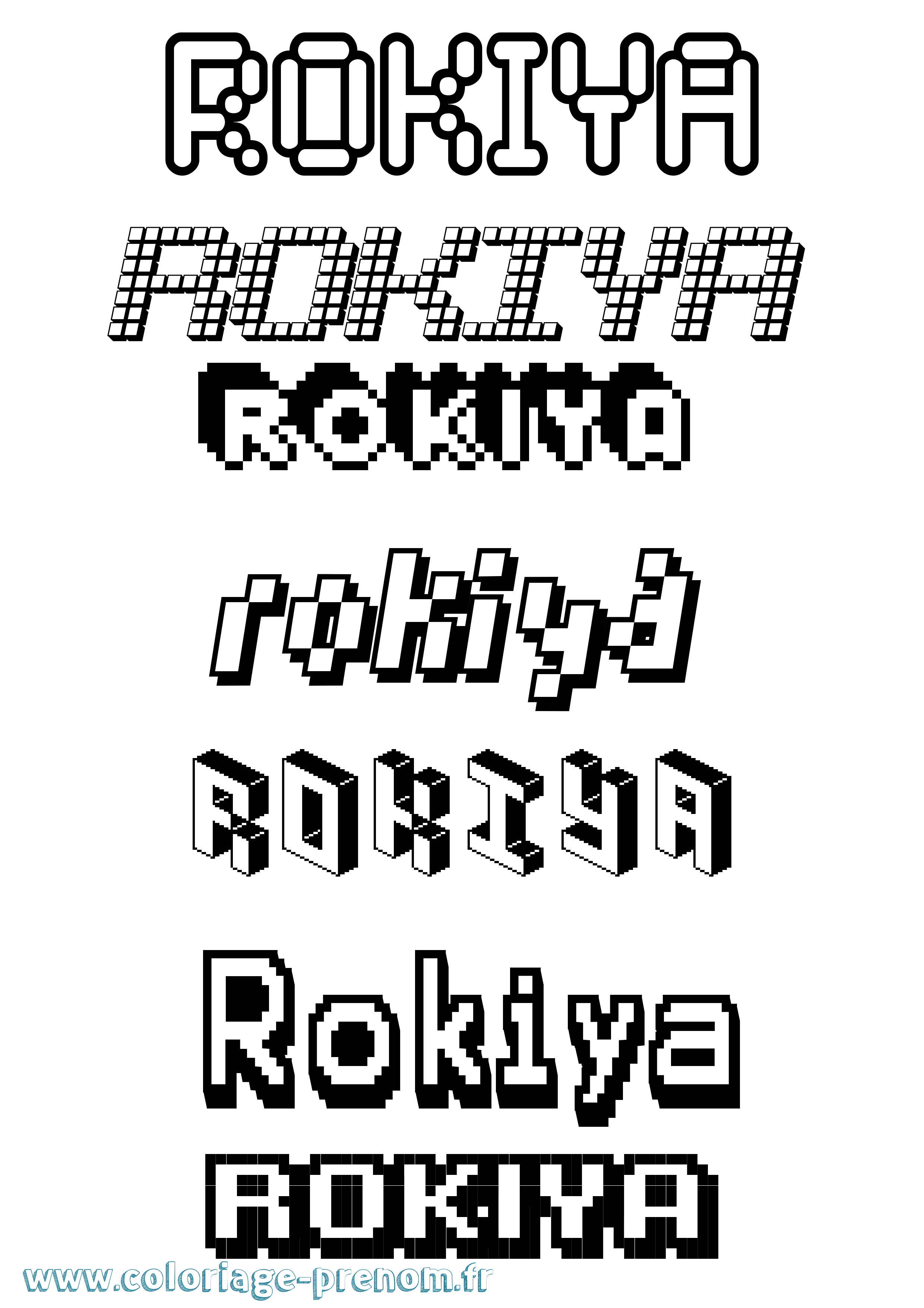 Coloriage Rokiya Pixel Coloriage prénom Rokiya Pixel