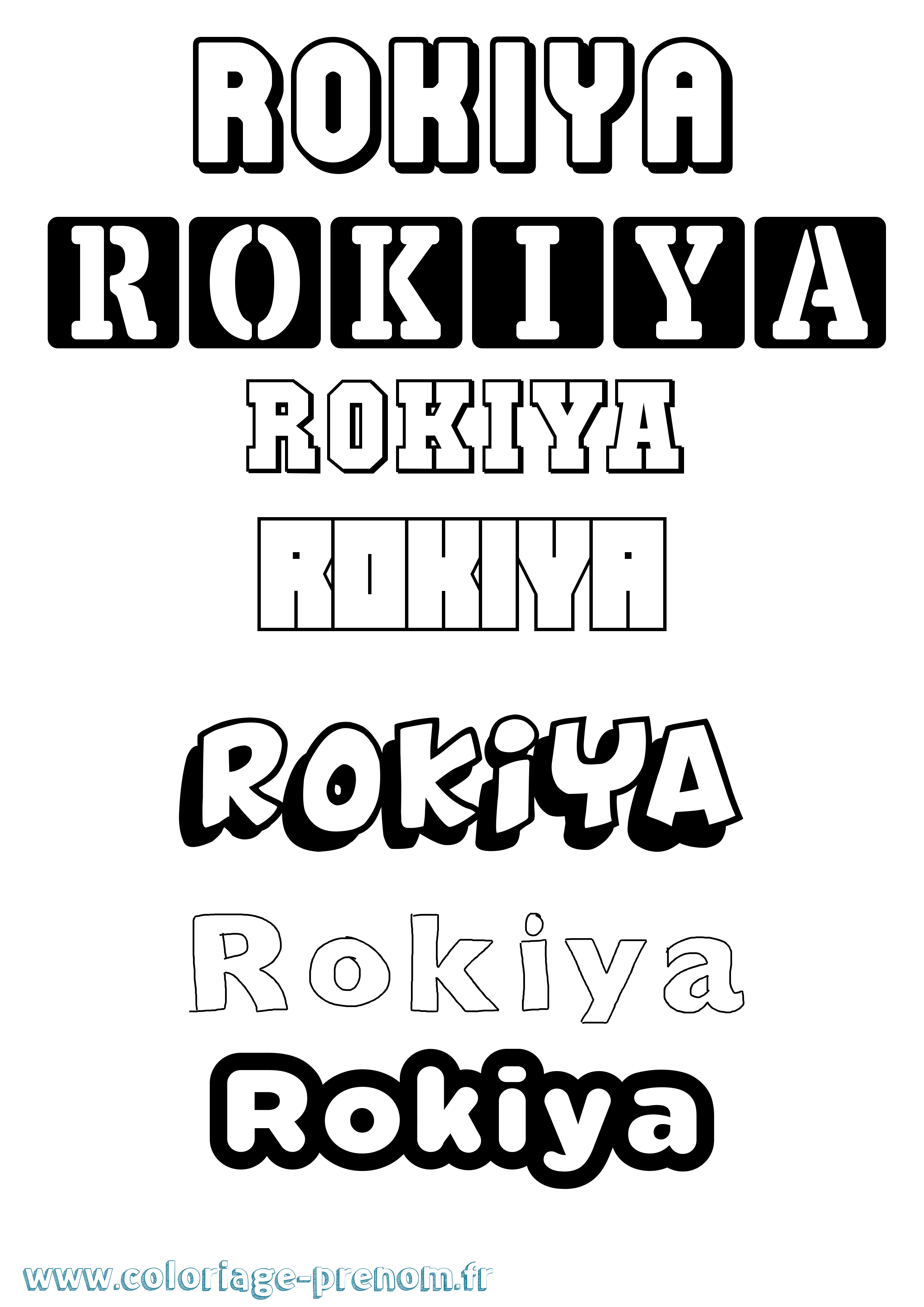 Coloriage Rokiya Simple Coloriage prénom Rokiya Simple