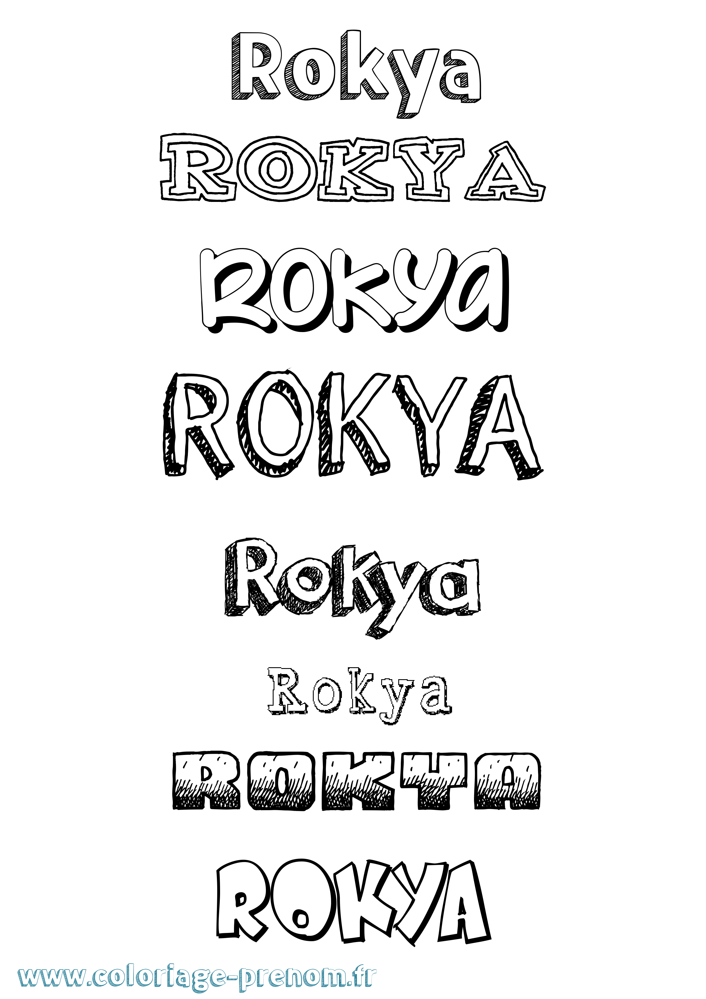 Coloriage Rokya Dessiné Coloriage prénom Rokya Dessiné