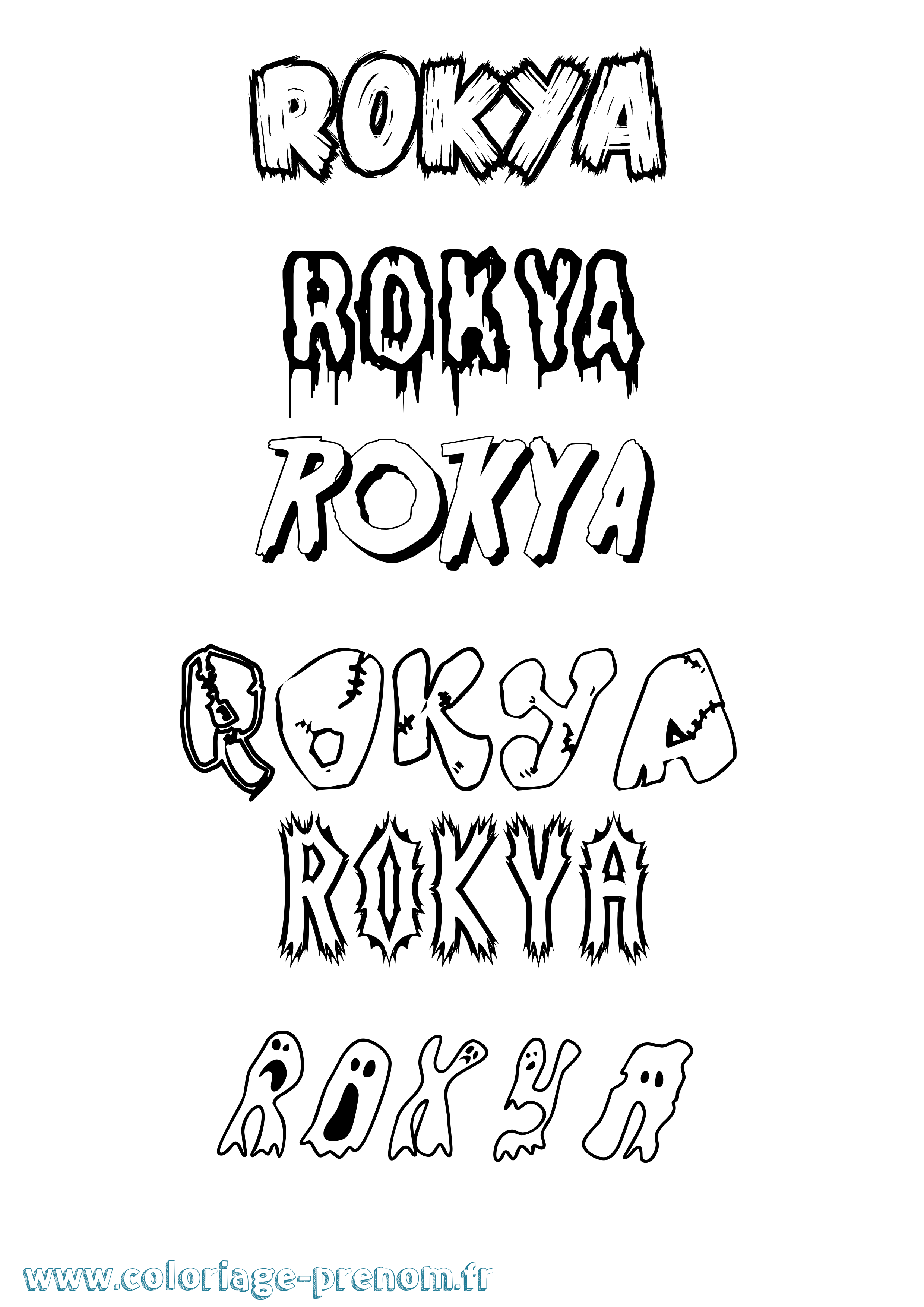 Coloriage Rokya Frisson Coloriage prénom Rokya Frisson