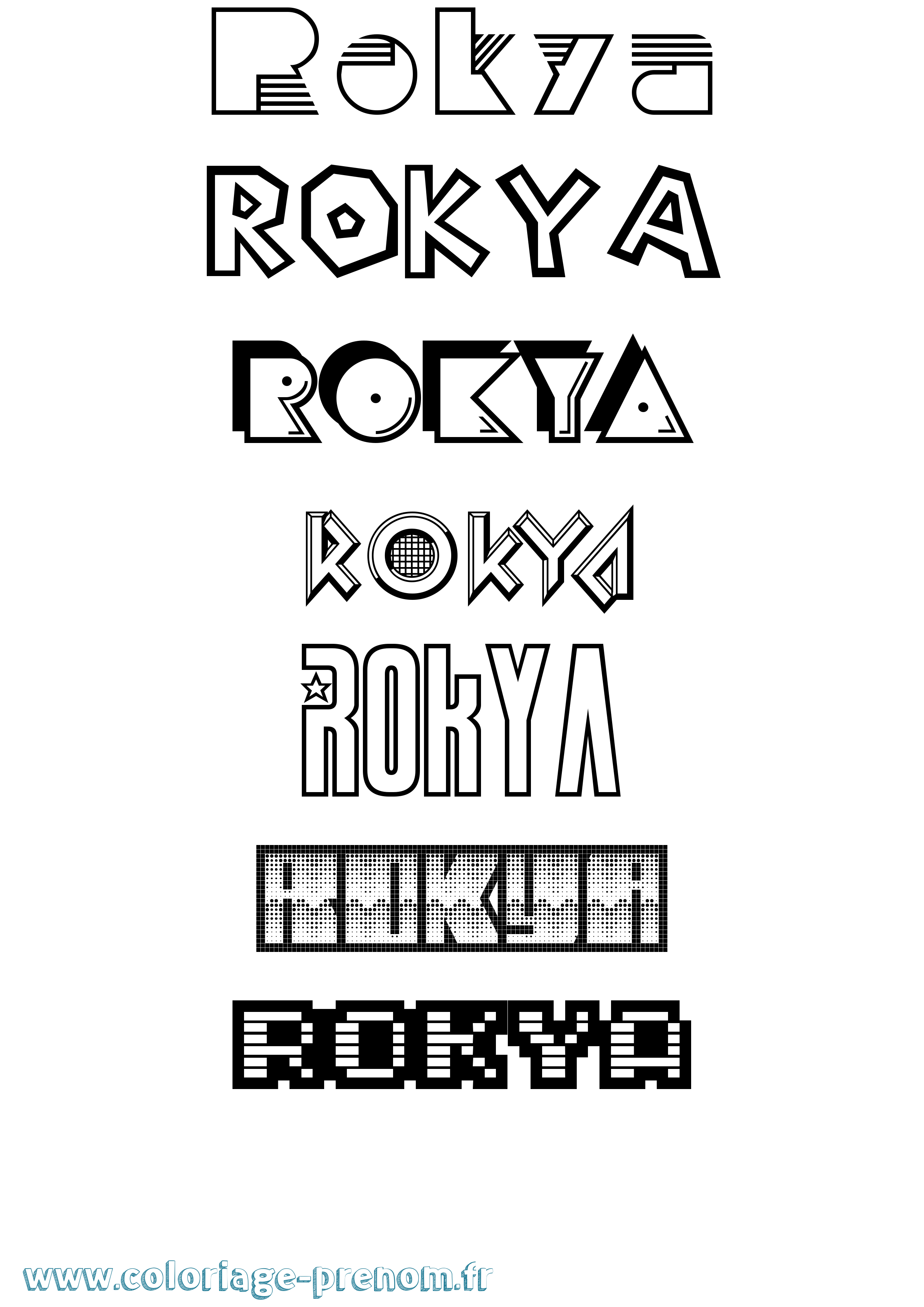 Coloriage Rokya Jeux Vidéos Coloriage prénom Rokya Jeux Vidéos