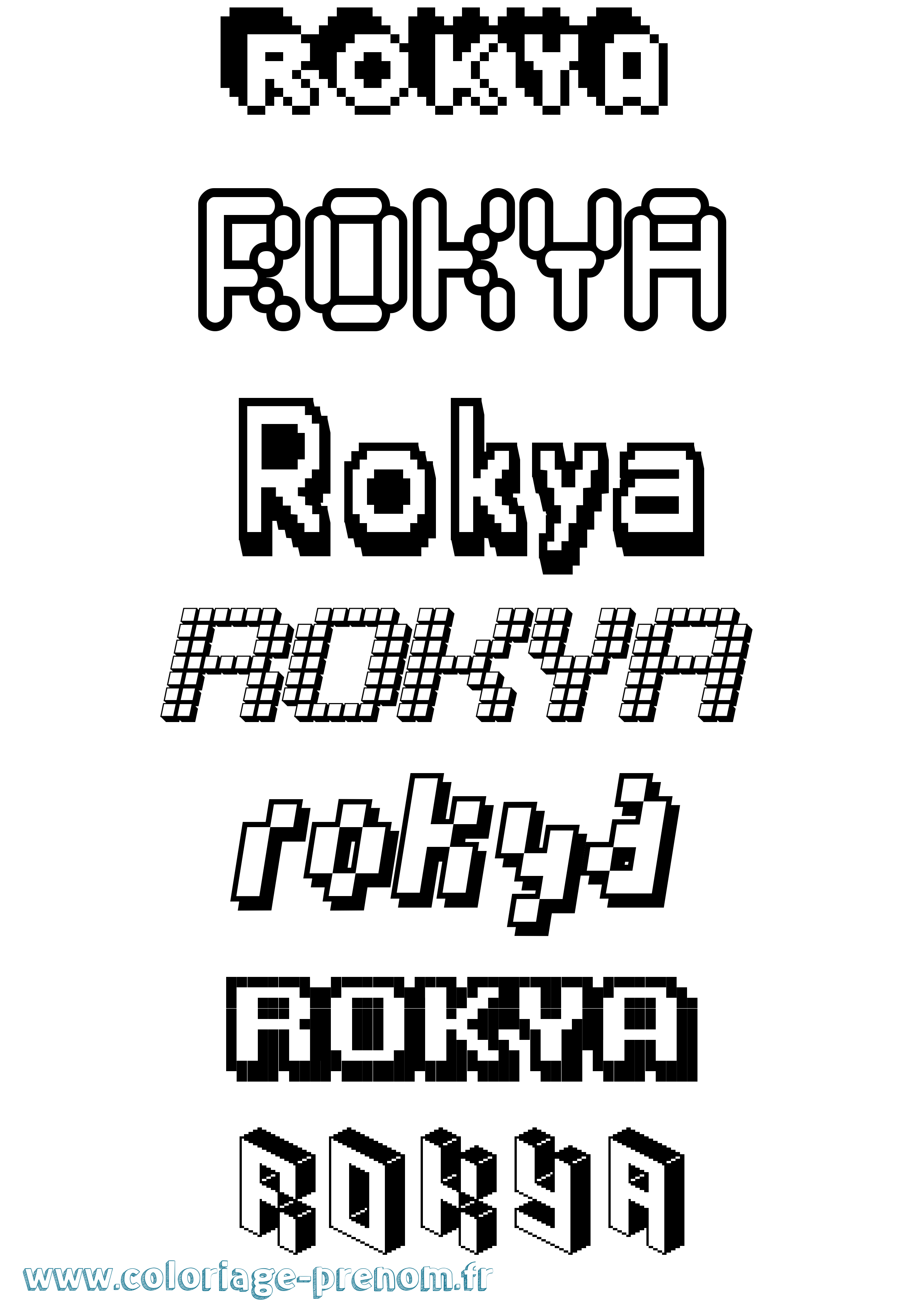 Coloriage Rokya Pixel Coloriage prénom Rokya Pixel