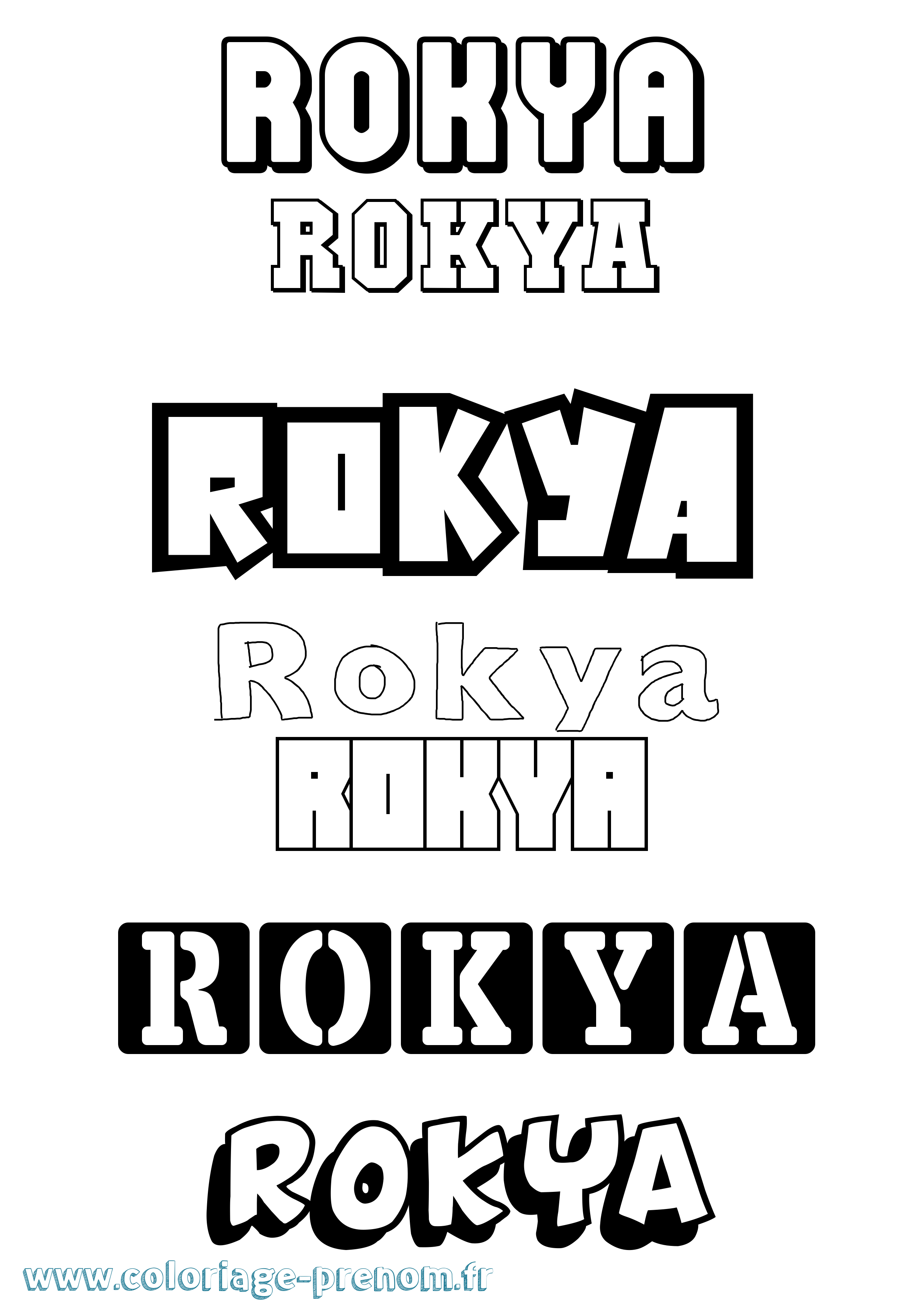 Coloriage Rokya Simple Coloriage prénom Rokya Simple