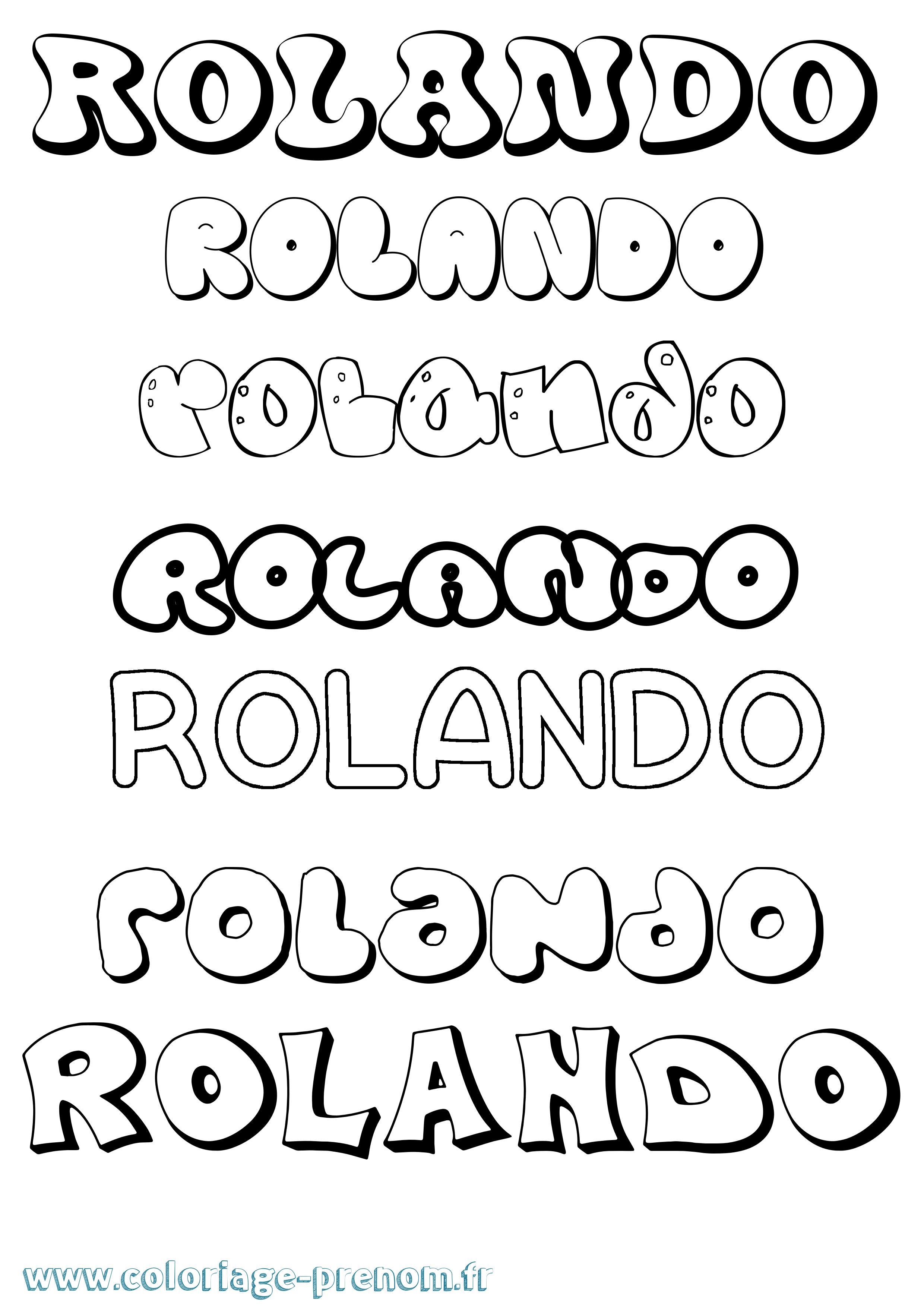 Coloriage Rolando Bubble Coloriage prénom Rolando Bubble
