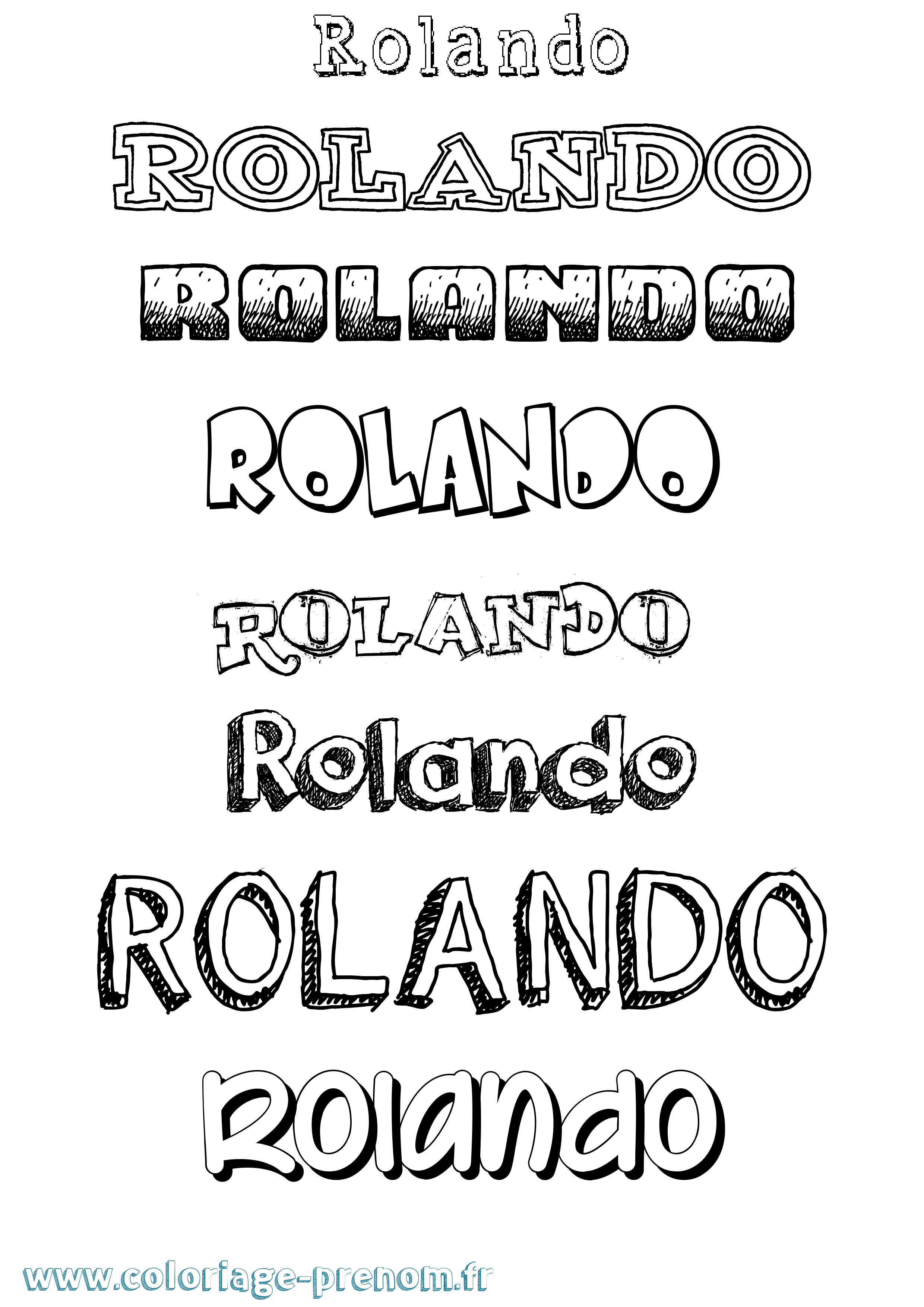 Coloriage Rolando Dessiné Coloriage prénom Rolando Dessiné