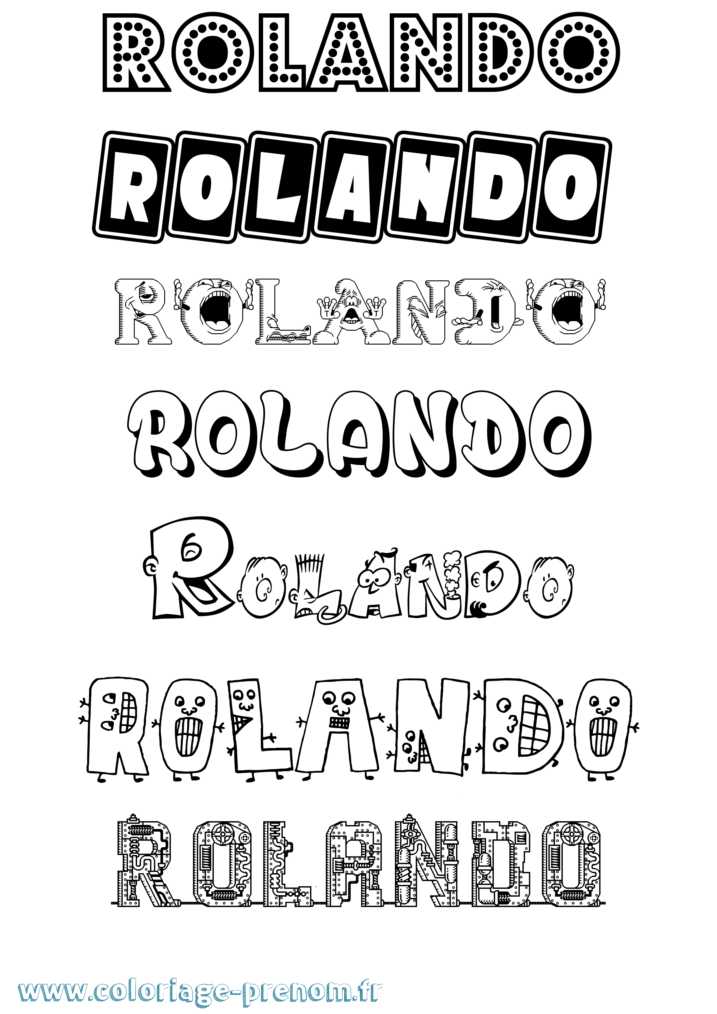Coloriage Rolando Fun Coloriage prénom Rolando Fun
