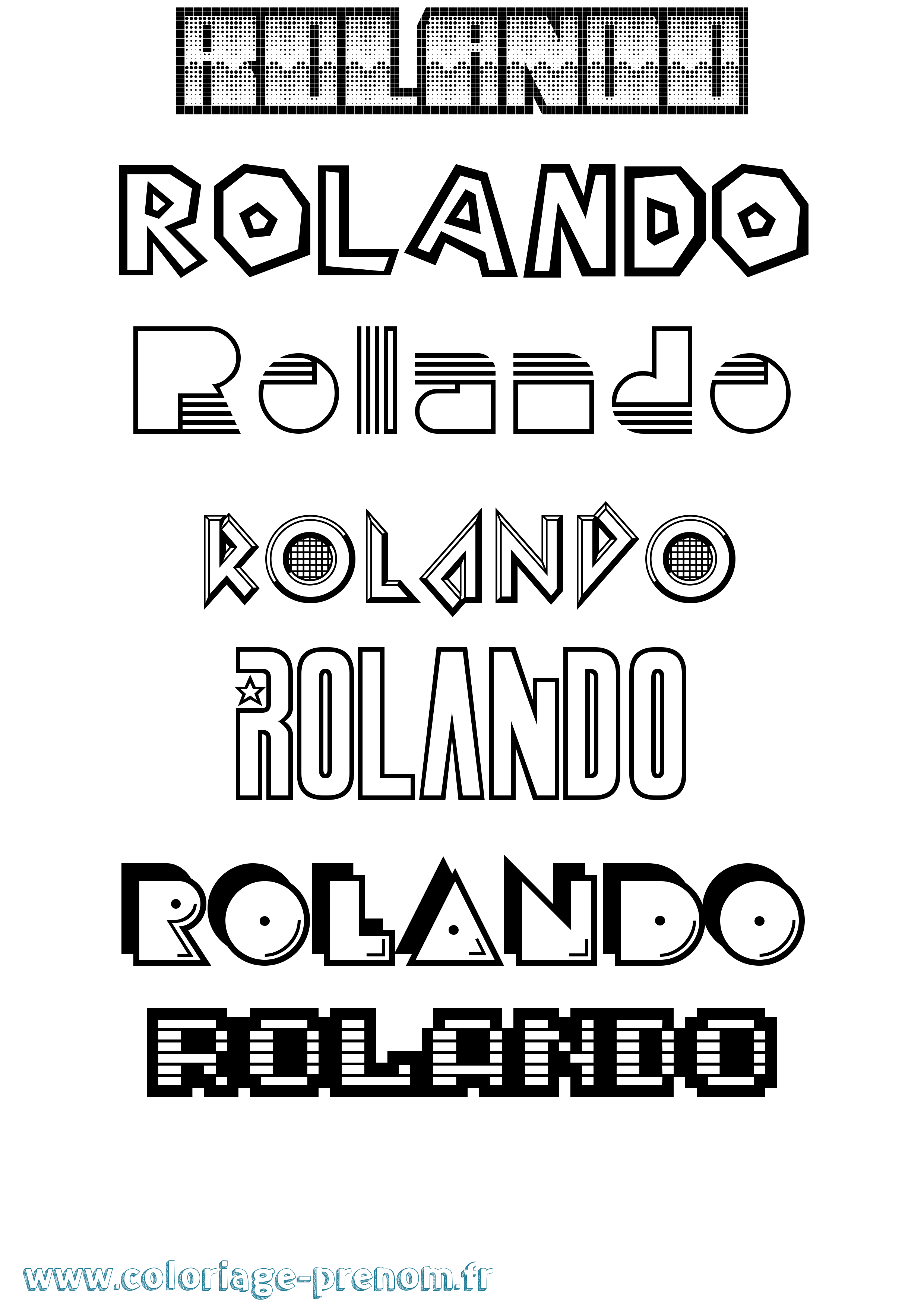 Coloriage Rolando Jeux Vidéos Coloriage prénom Rolando Jeux Vidéos
