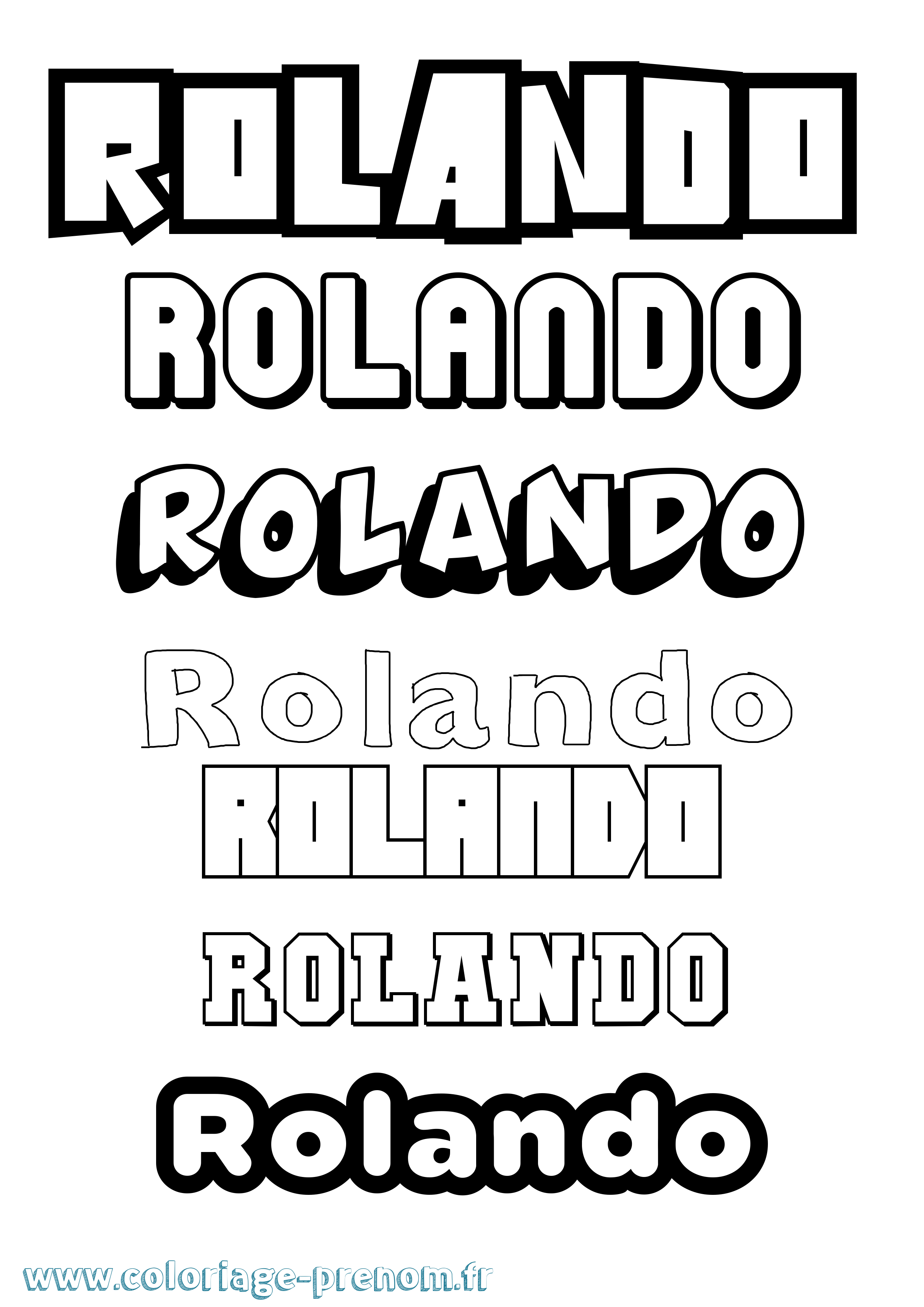 Coloriage Rolando Simple Coloriage prénom Rolando Simple