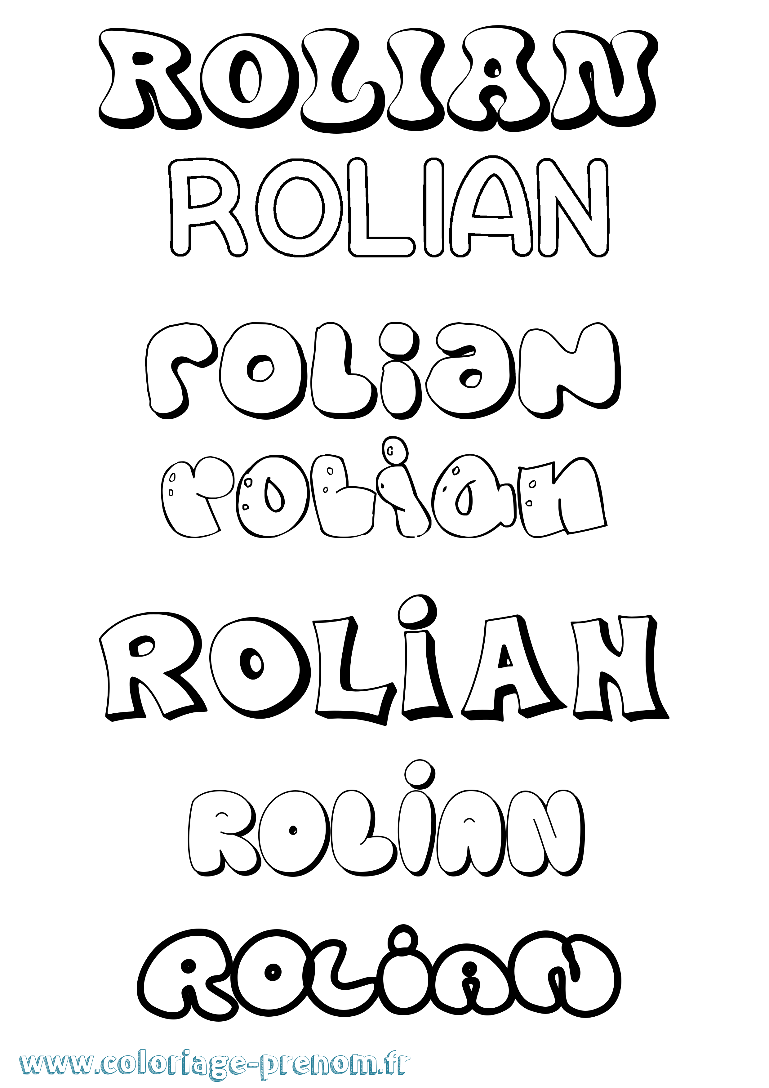 Coloriage Rolian Bubble Coloriage prénom Rolian Bubble