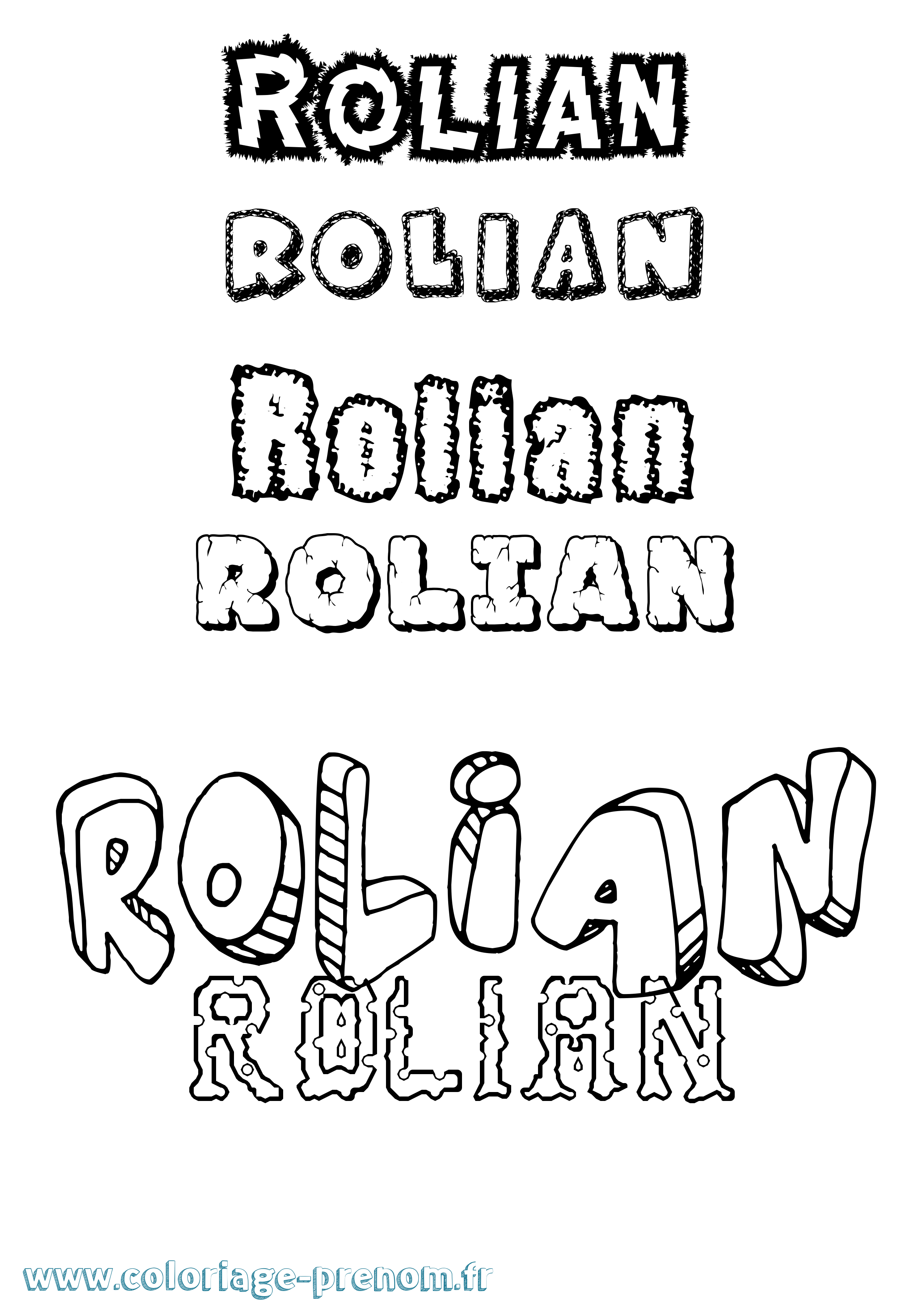 Coloriage Rolian Destructuré Coloriage prénom Rolian Destructuré