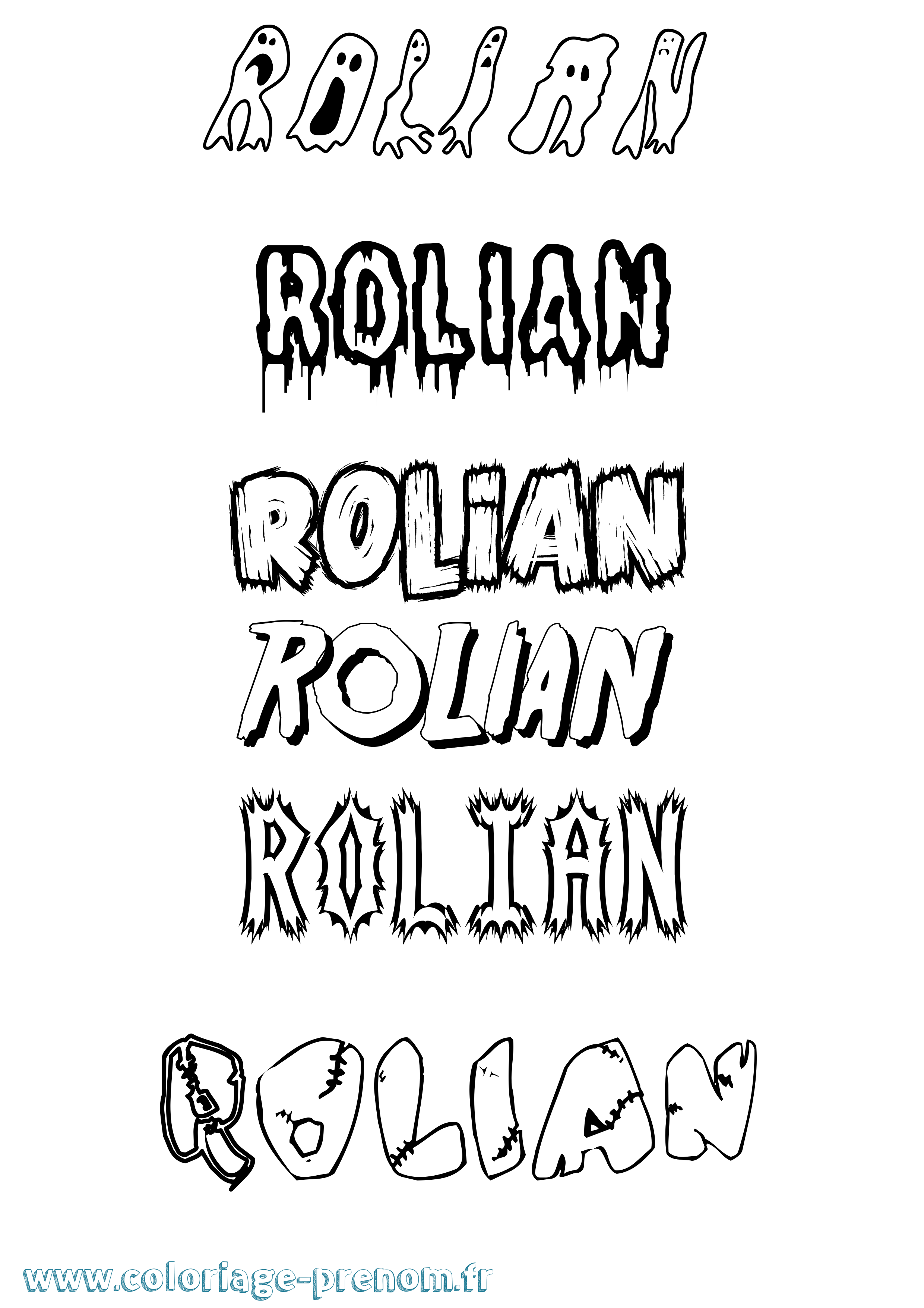 Coloriage Rolian Frisson Coloriage prénom Rolian Frisson