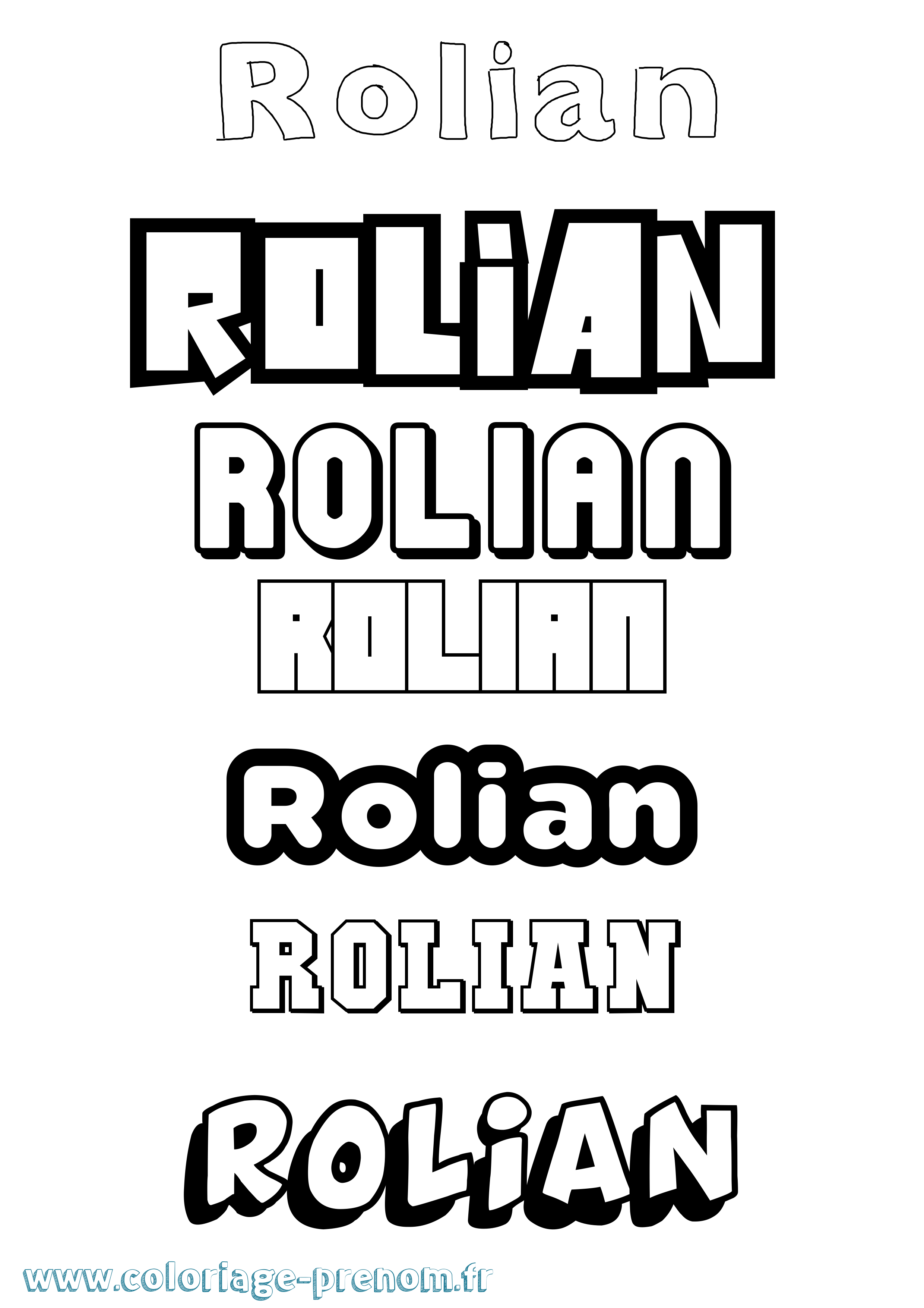 Coloriage Rolian Simple Coloriage prénom Rolian Simple