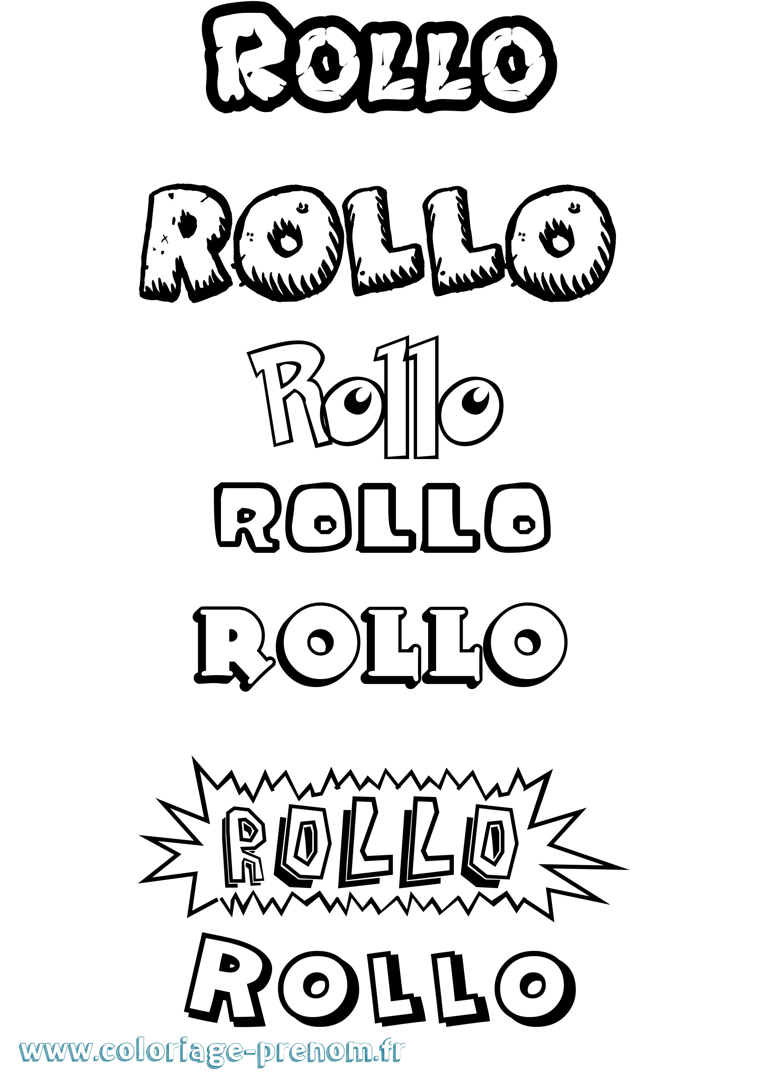 Coloriage Rollo Dessin Animé Coloriage prénom Rollo Dessin Animé