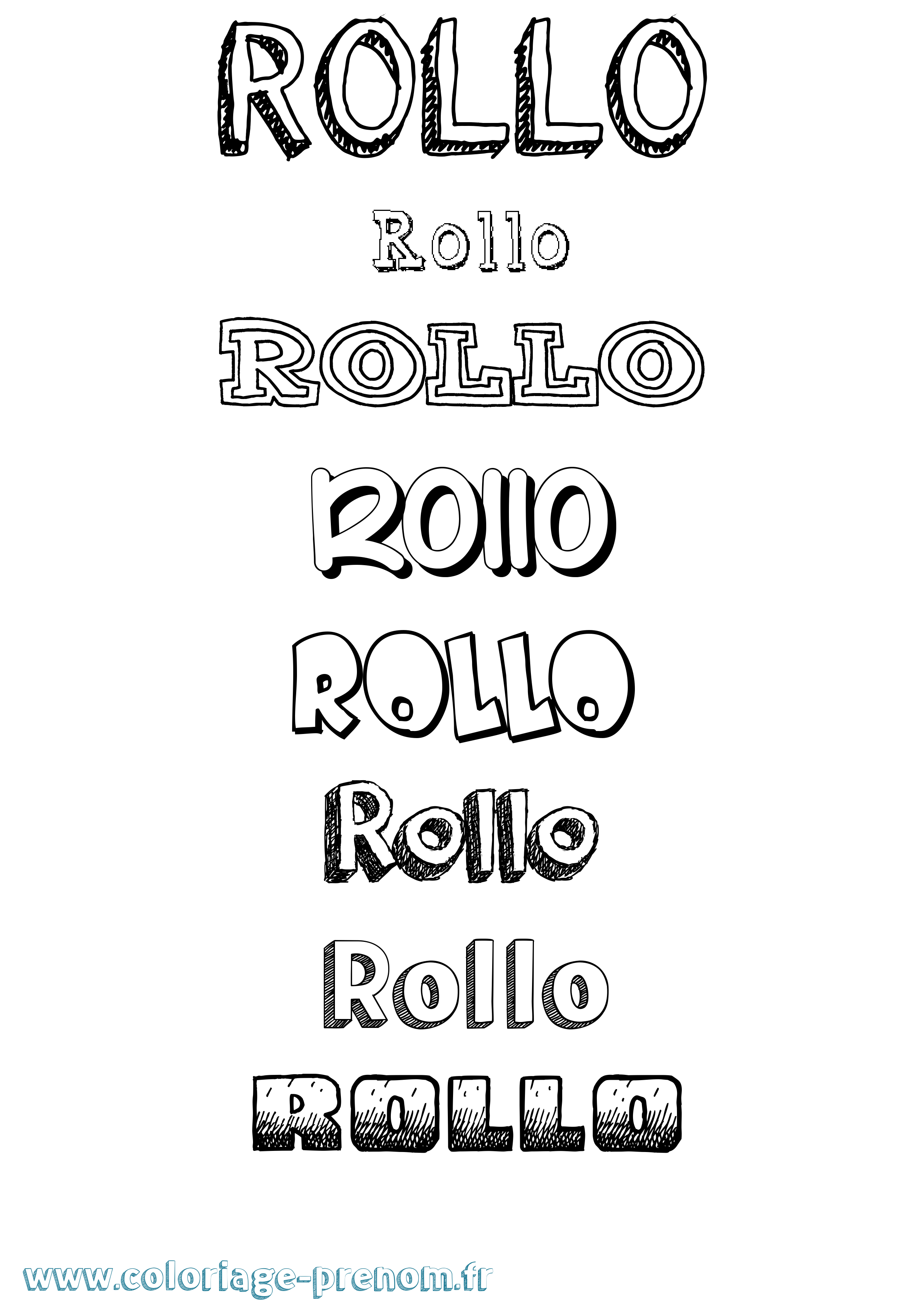 Coloriage Rollo Dessiné Coloriage prénom Rollo Dessiné