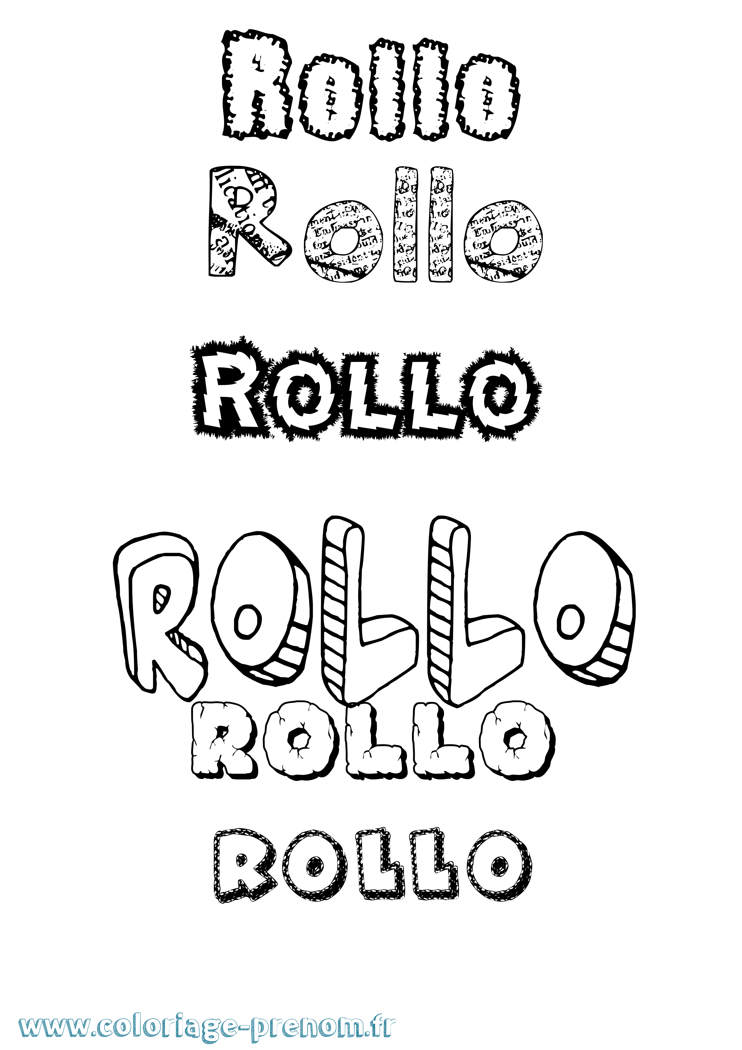 Coloriage Rollo Destructuré Coloriage prénom Rollo Destructuré