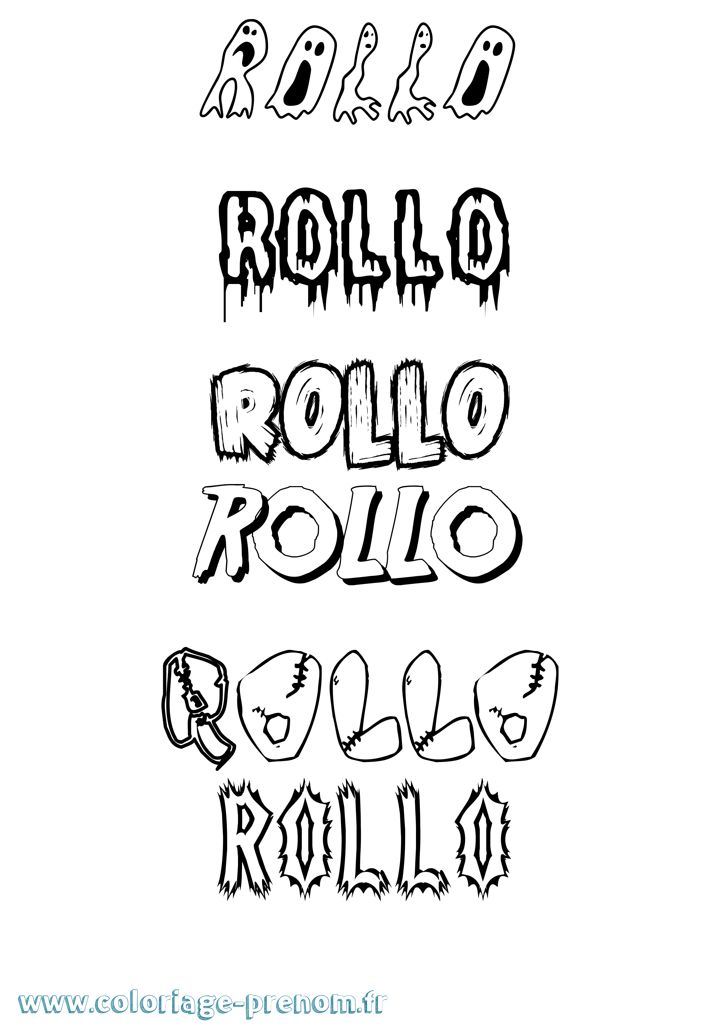 Coloriage Rollo Frisson Coloriage prénom Rollo Frisson