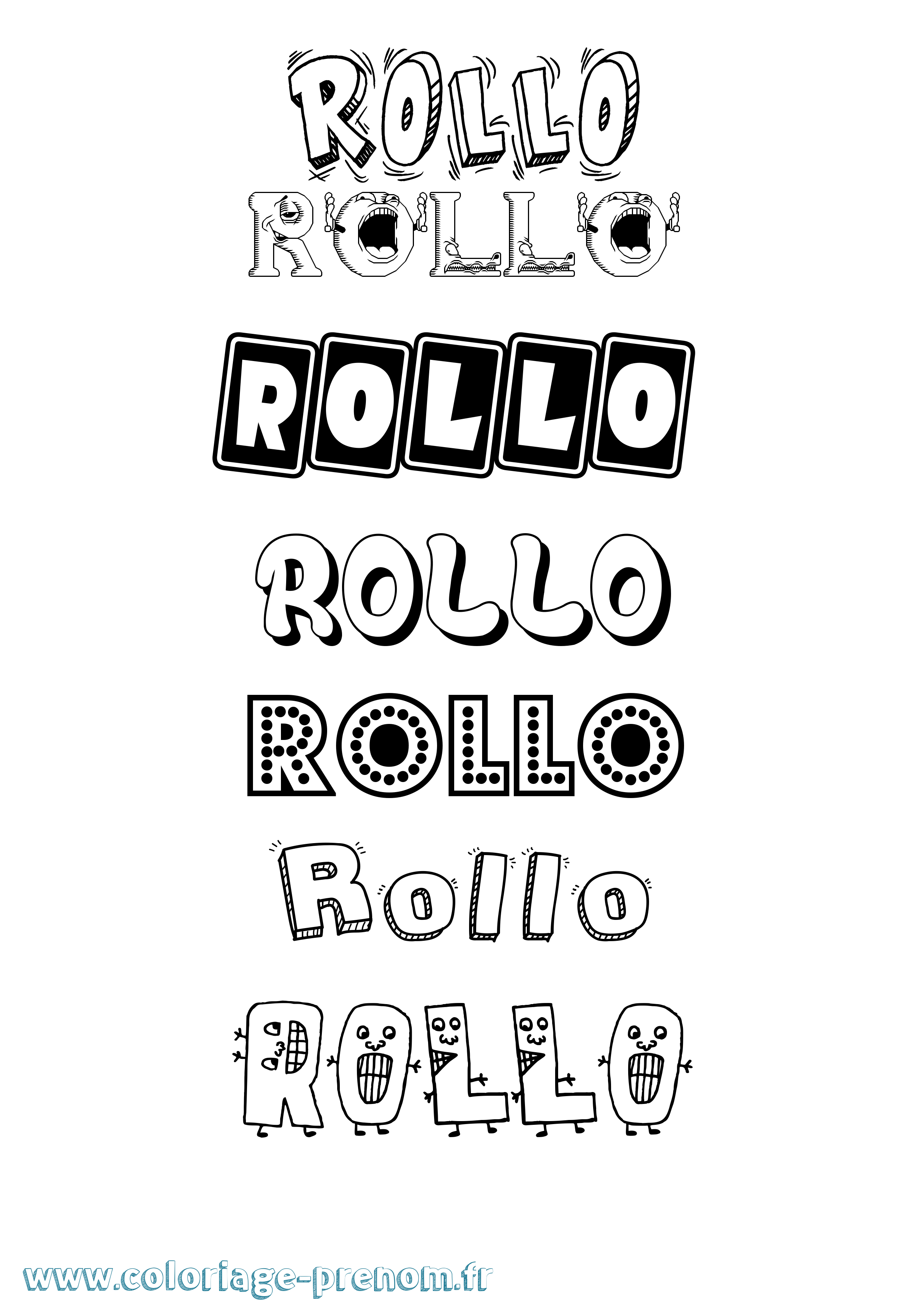 Coloriage Rollo Fun Coloriage prénom Rollo Fun