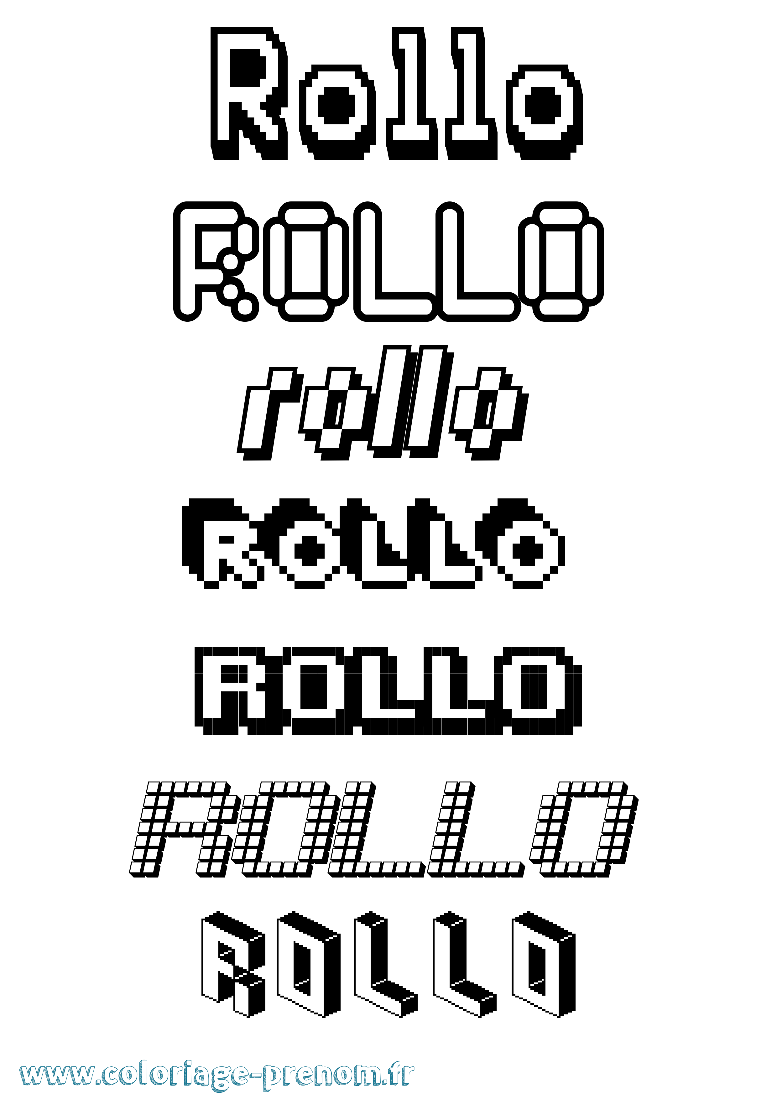 Coloriage Rollo Pixel Coloriage prénom Rollo Pixel