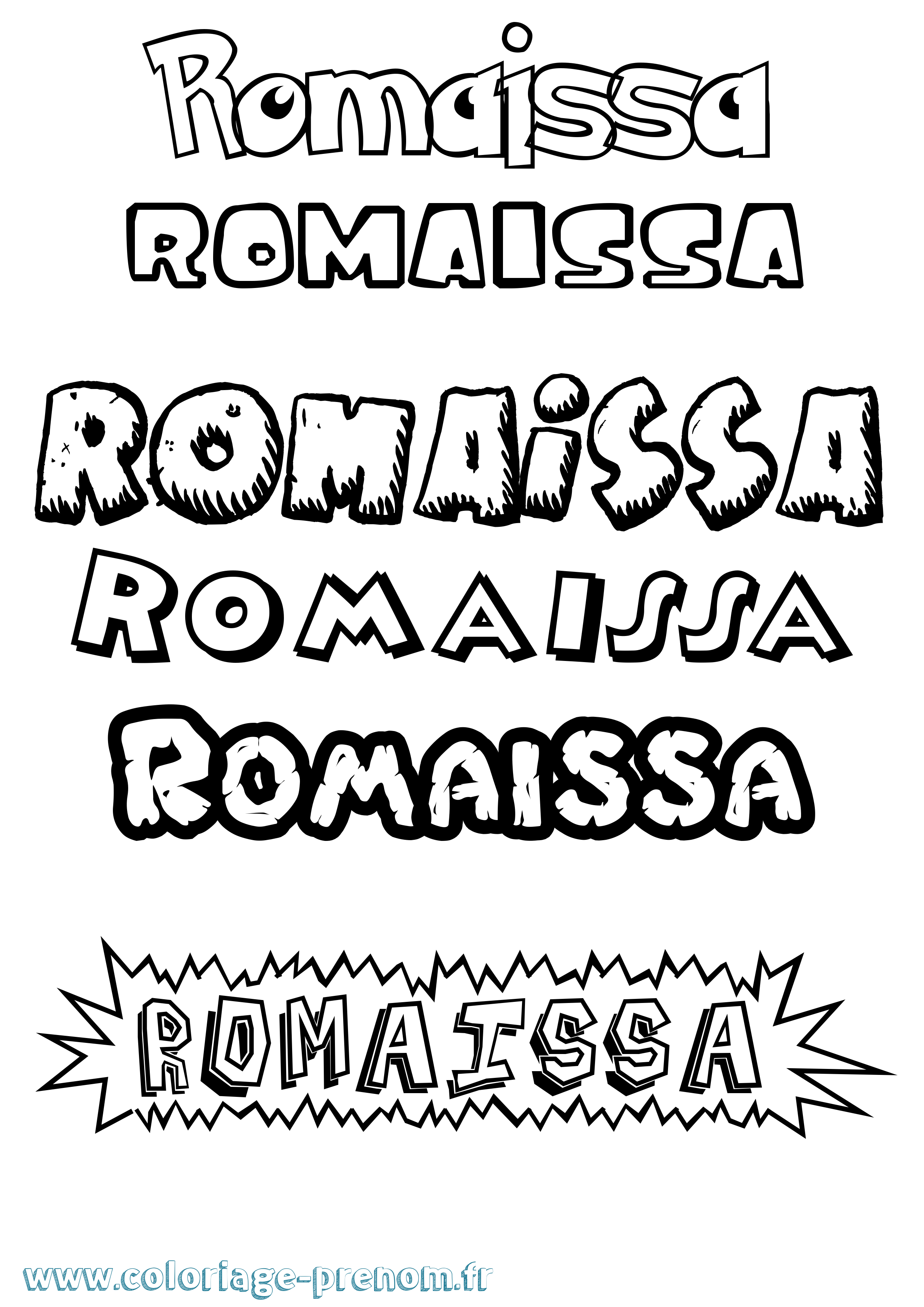 Coloriage Romaissa Dessin Animé Coloriage prénom Romaissa Dessin Animé
