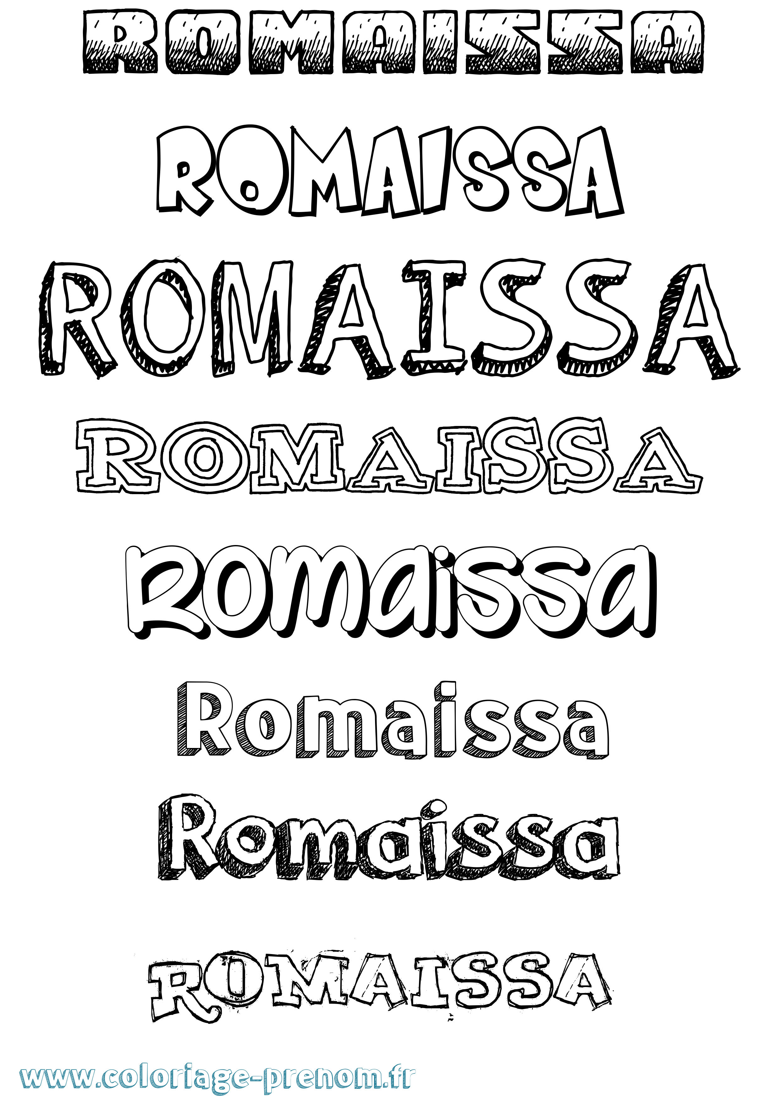 Coloriage Romaissa Dessiné Coloriage prénom Romaissa Dessiné