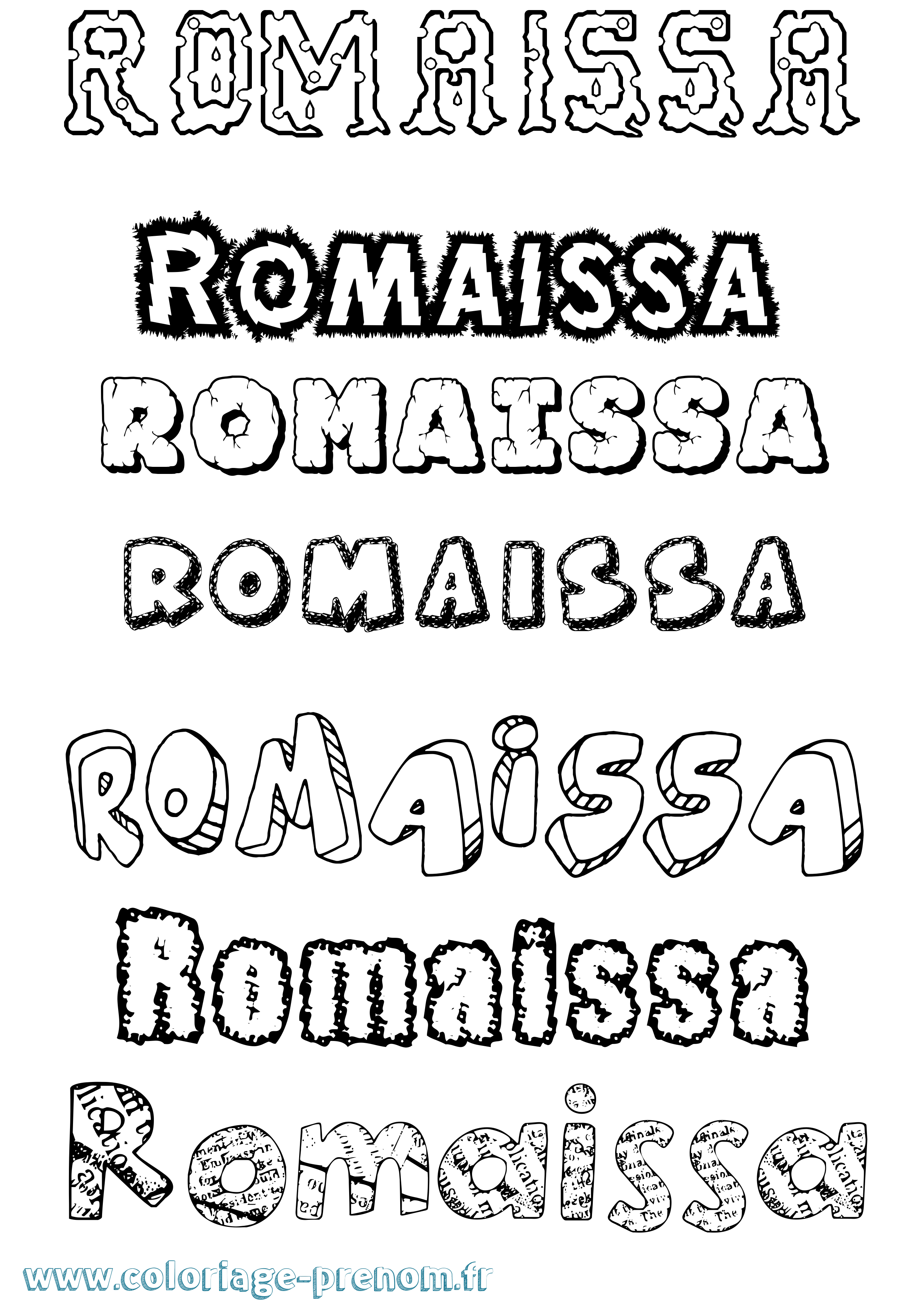 Coloriage Romaissa Destructuré Coloriage prénom Romaissa Destructuré