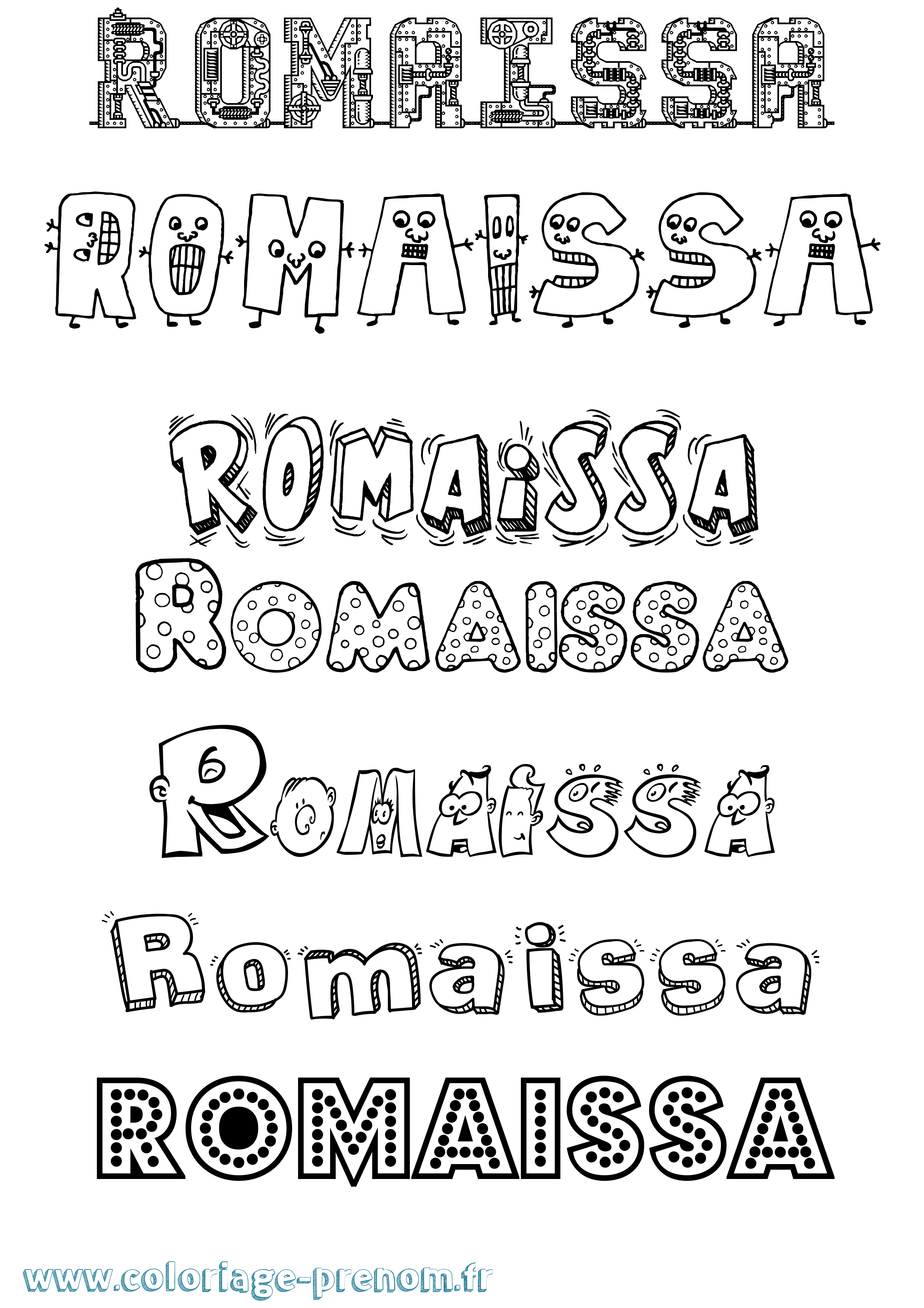 Coloriage Romaissa Fun Coloriage prénom Romaissa Fun