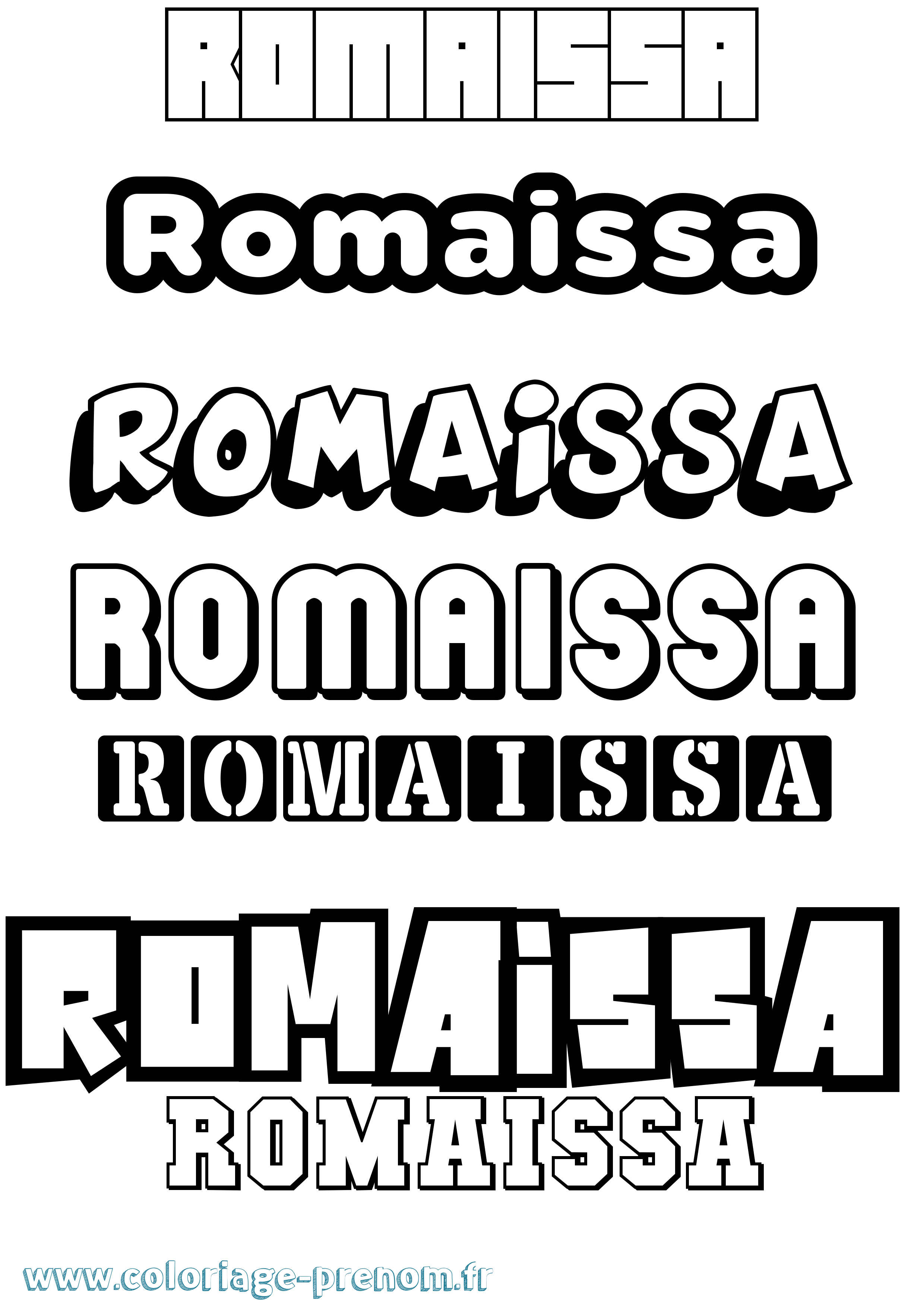 Coloriage Romaissa Simple Coloriage prénom Romaissa Simple