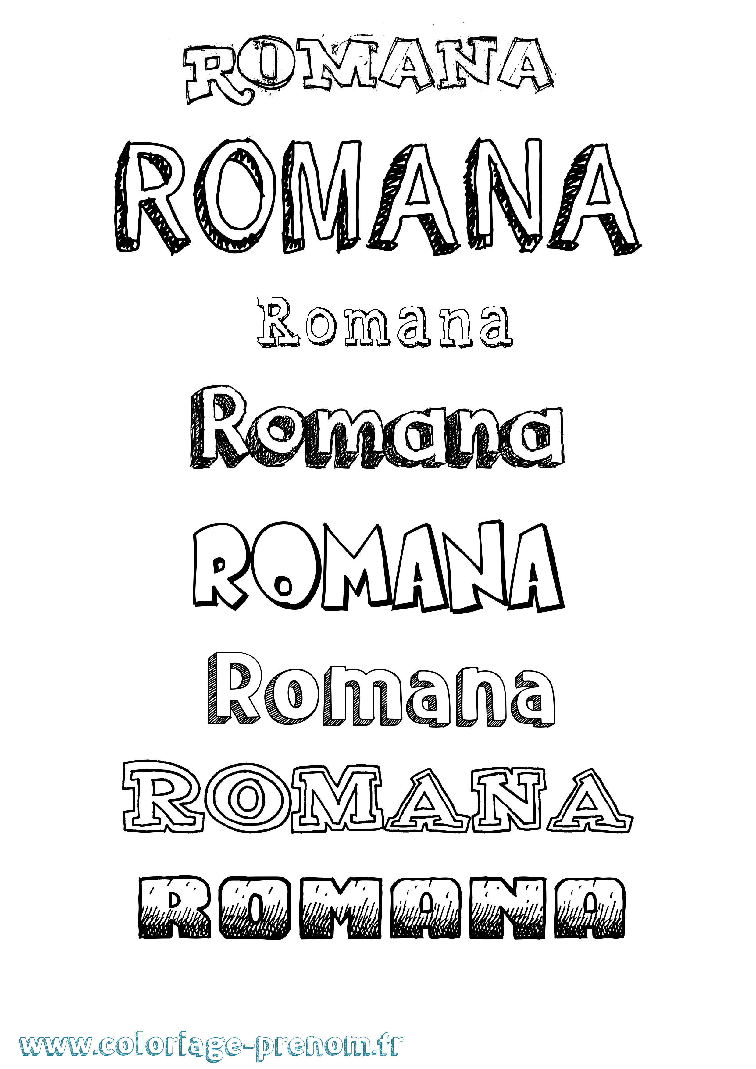 Coloriage Romana Dessiné Coloriage prénom Romana Dessiné