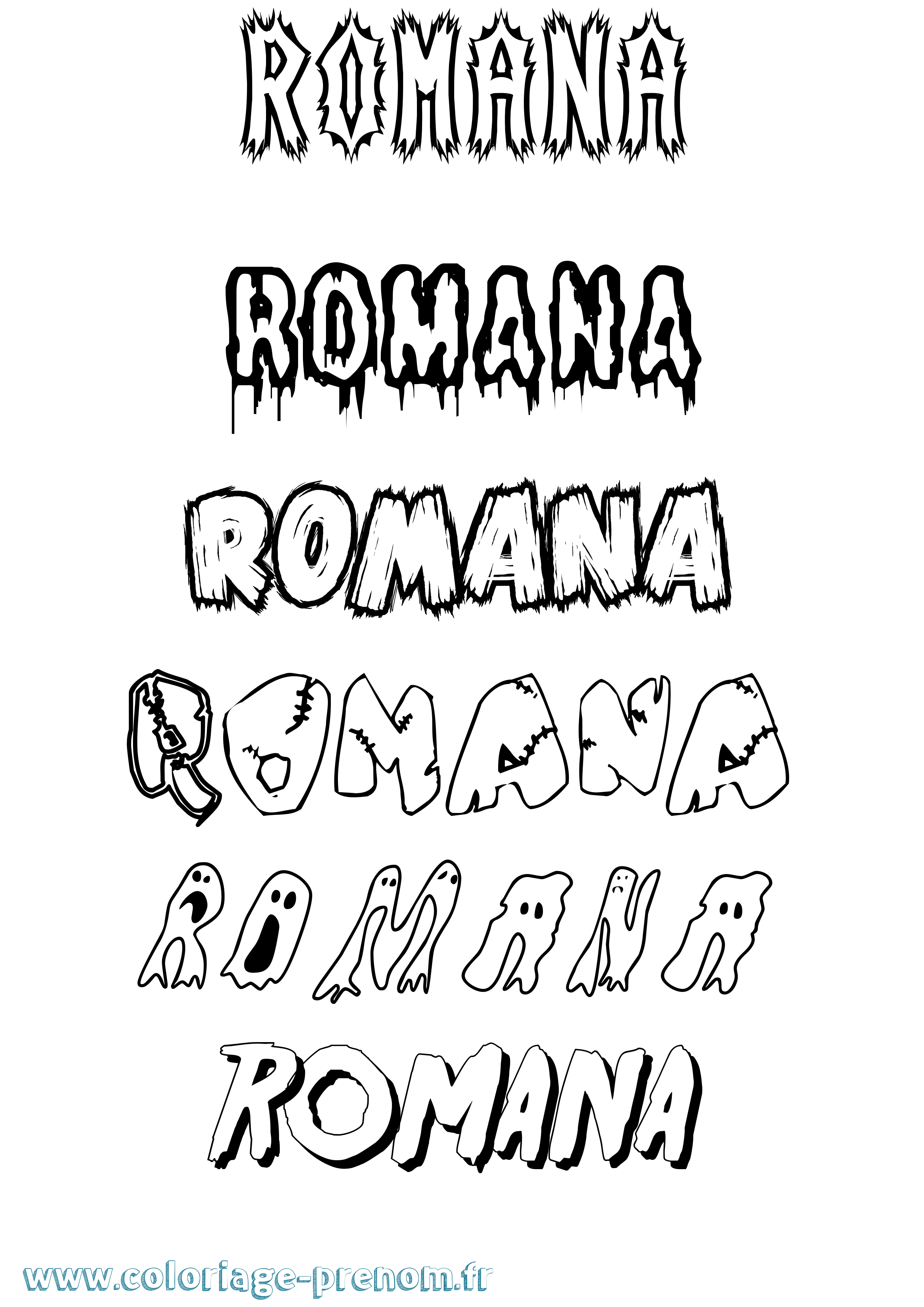 Coloriage Romana Frisson Coloriage prénom Romana Frisson