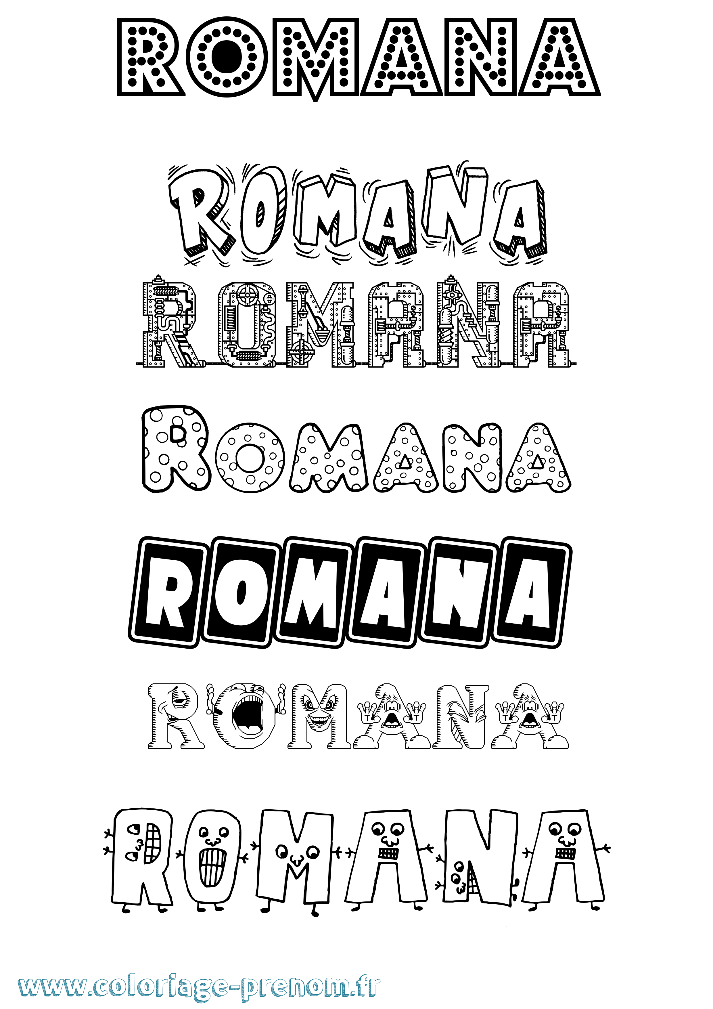 Coloriage Romana Fun Coloriage prénom Romana Fun