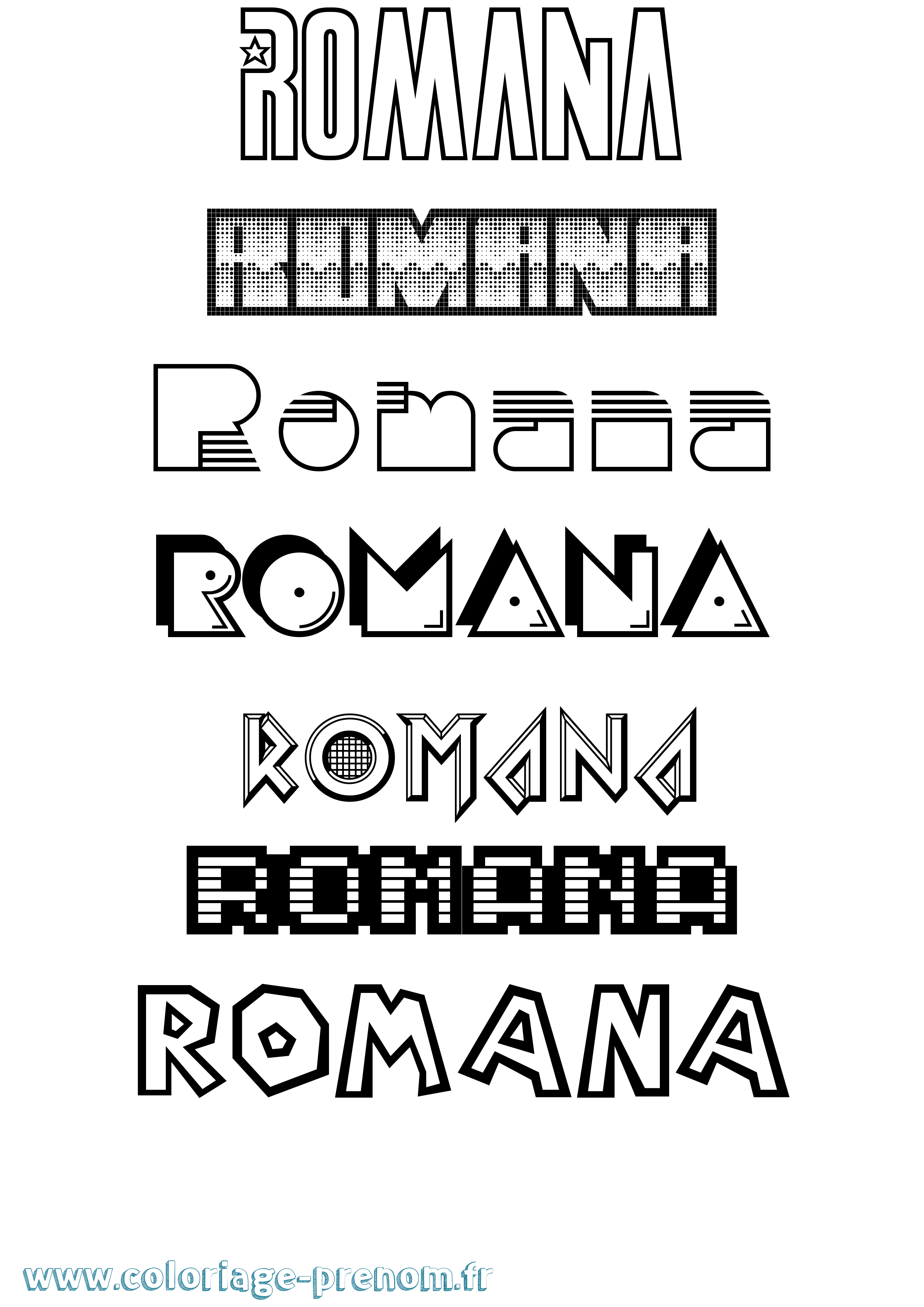 Coloriage Romana Jeux Vidéos Coloriage prénom Romana Jeux Vidéos