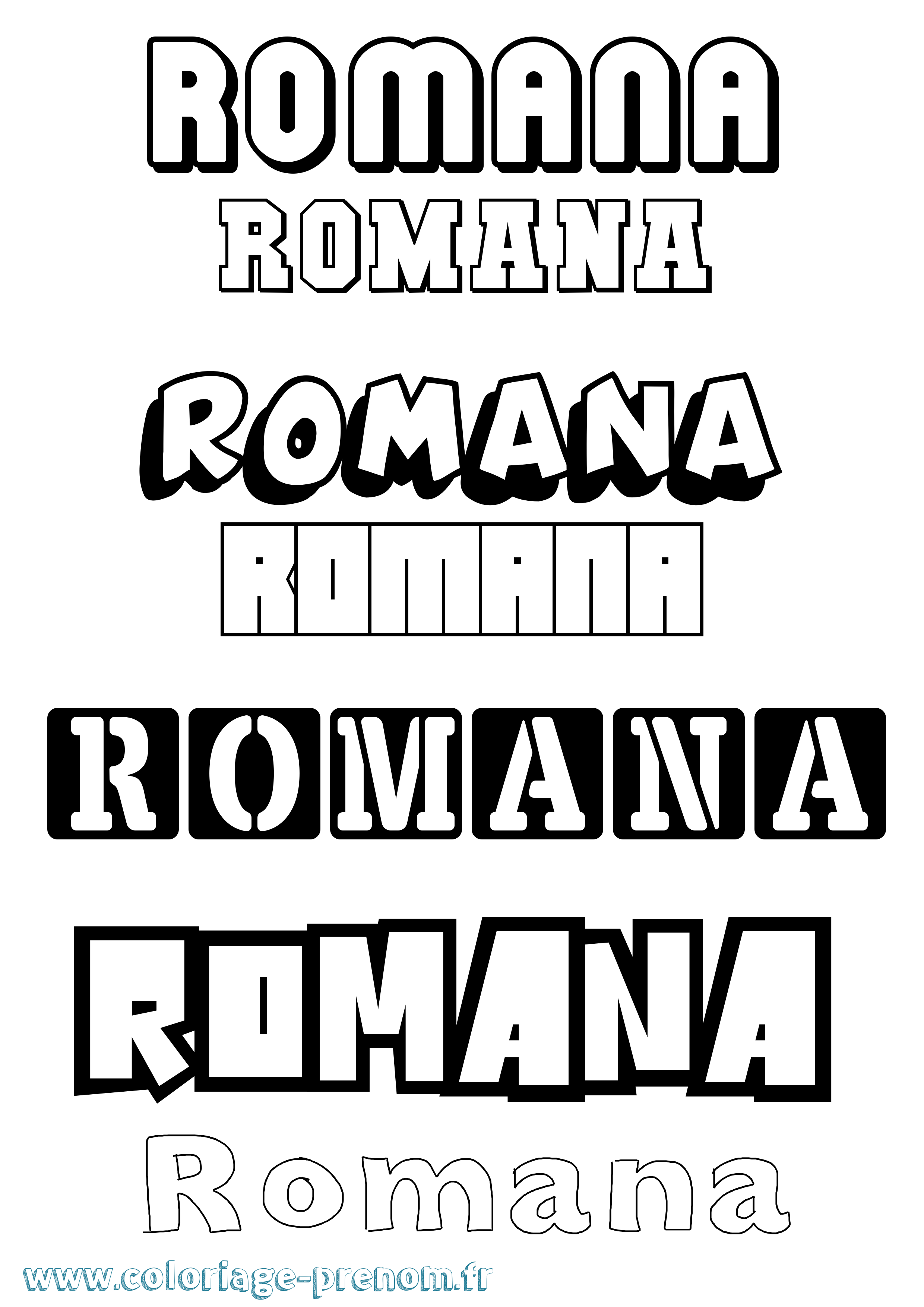 Coloriage Romana Simple Coloriage prénom Romana Simple