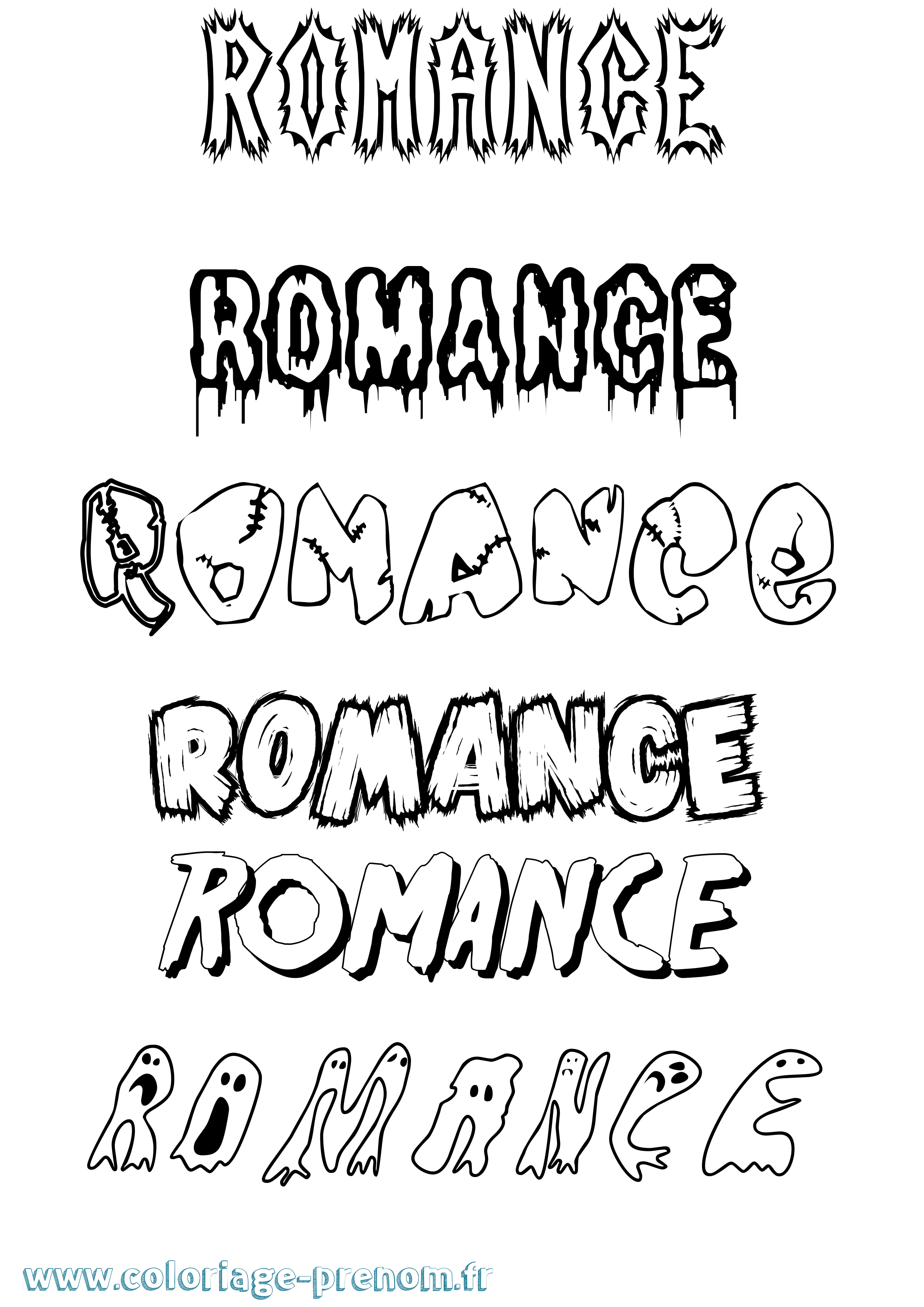 Coloriage Romance Frisson Coloriage prénom Romance Frisson
