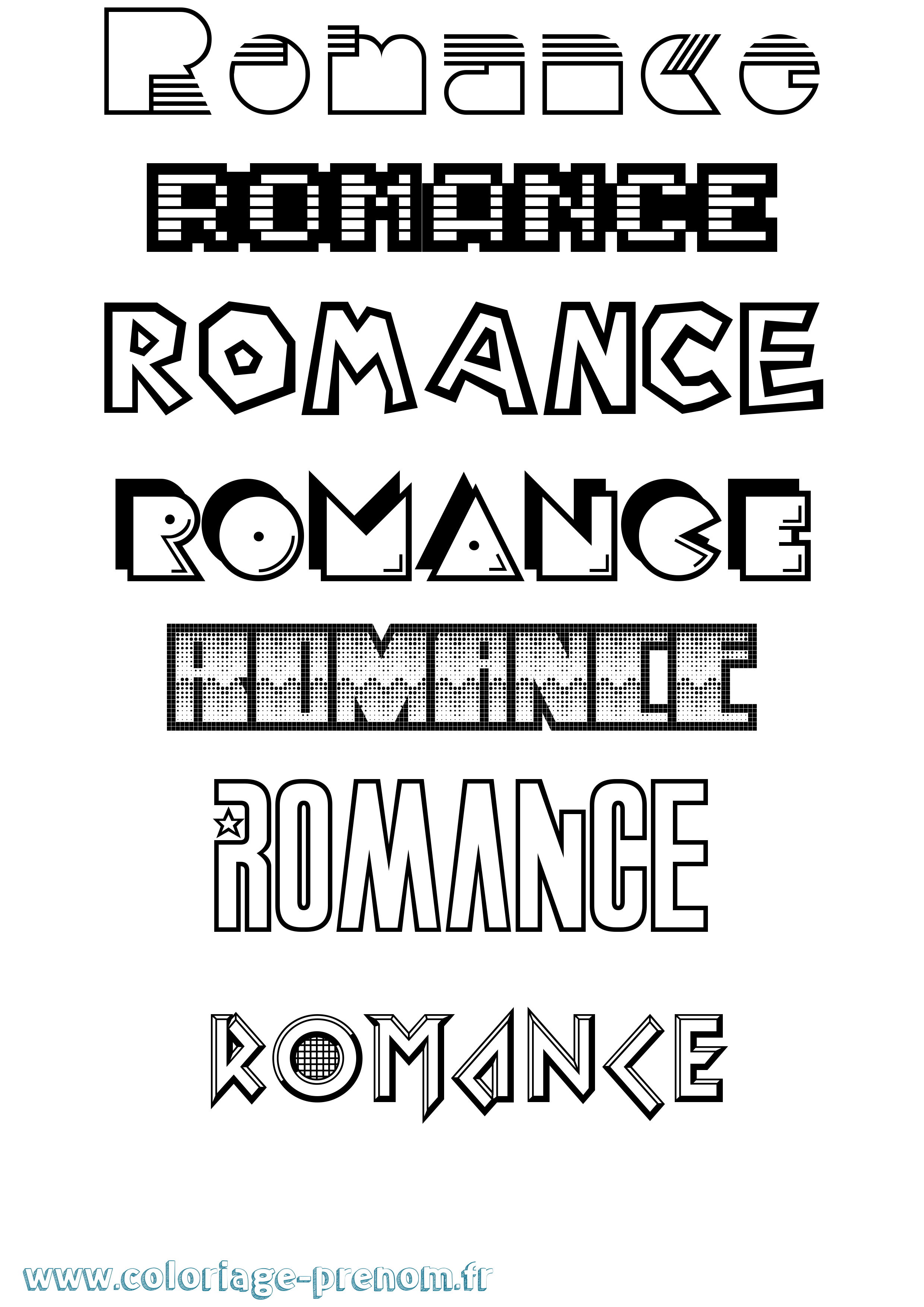 Coloriage Romance Jeux Vidéos Coloriage prénom Romance Jeux Vidéos