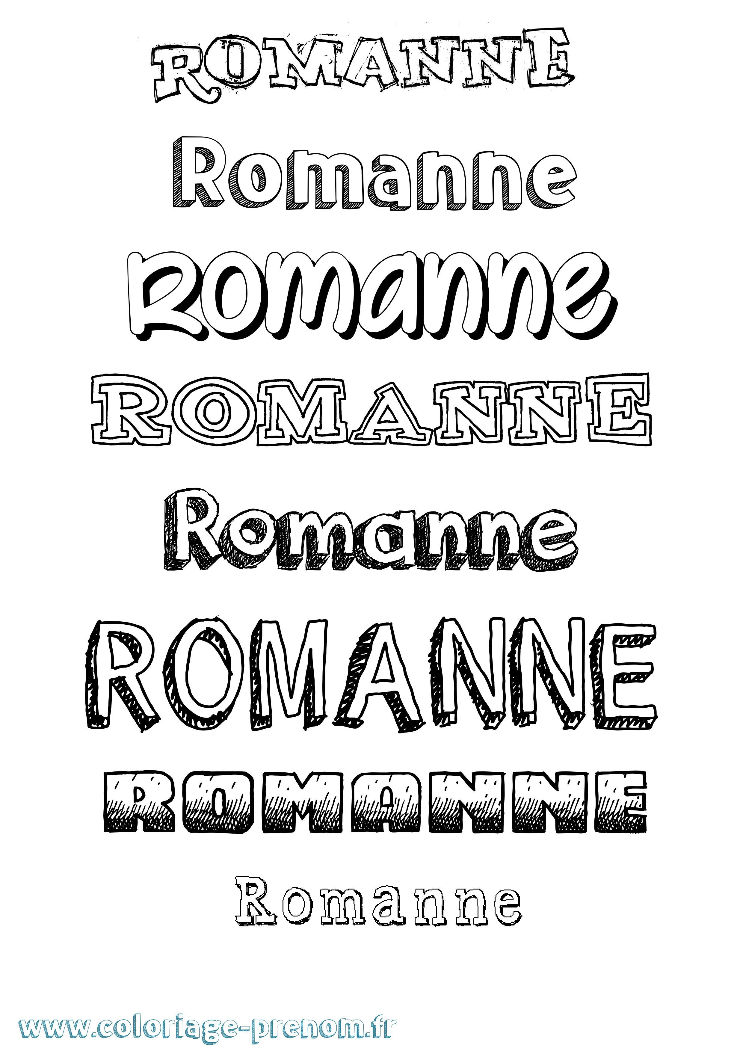 Coloriage Romanne Dessiné Coloriage prénom Romanne Dessiné